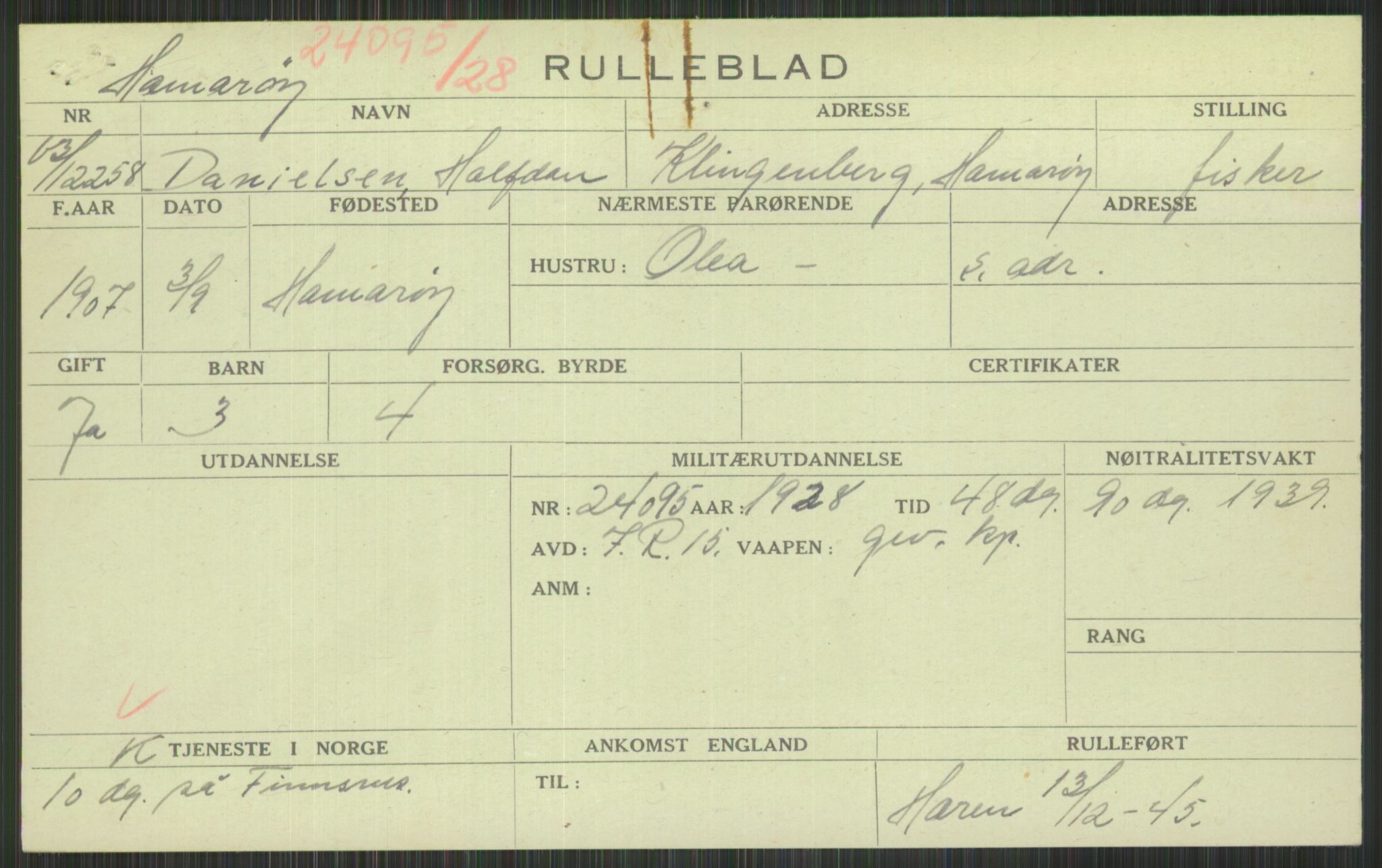 Forsvaret, Troms infanteriregiment nr. 16, AV/RA-RAFA-3146/P/Pa/L0013/0003: Rulleblad / Rulleblad for regimentets menige mannskaper, årsklasse 1928, 1928, p. 81