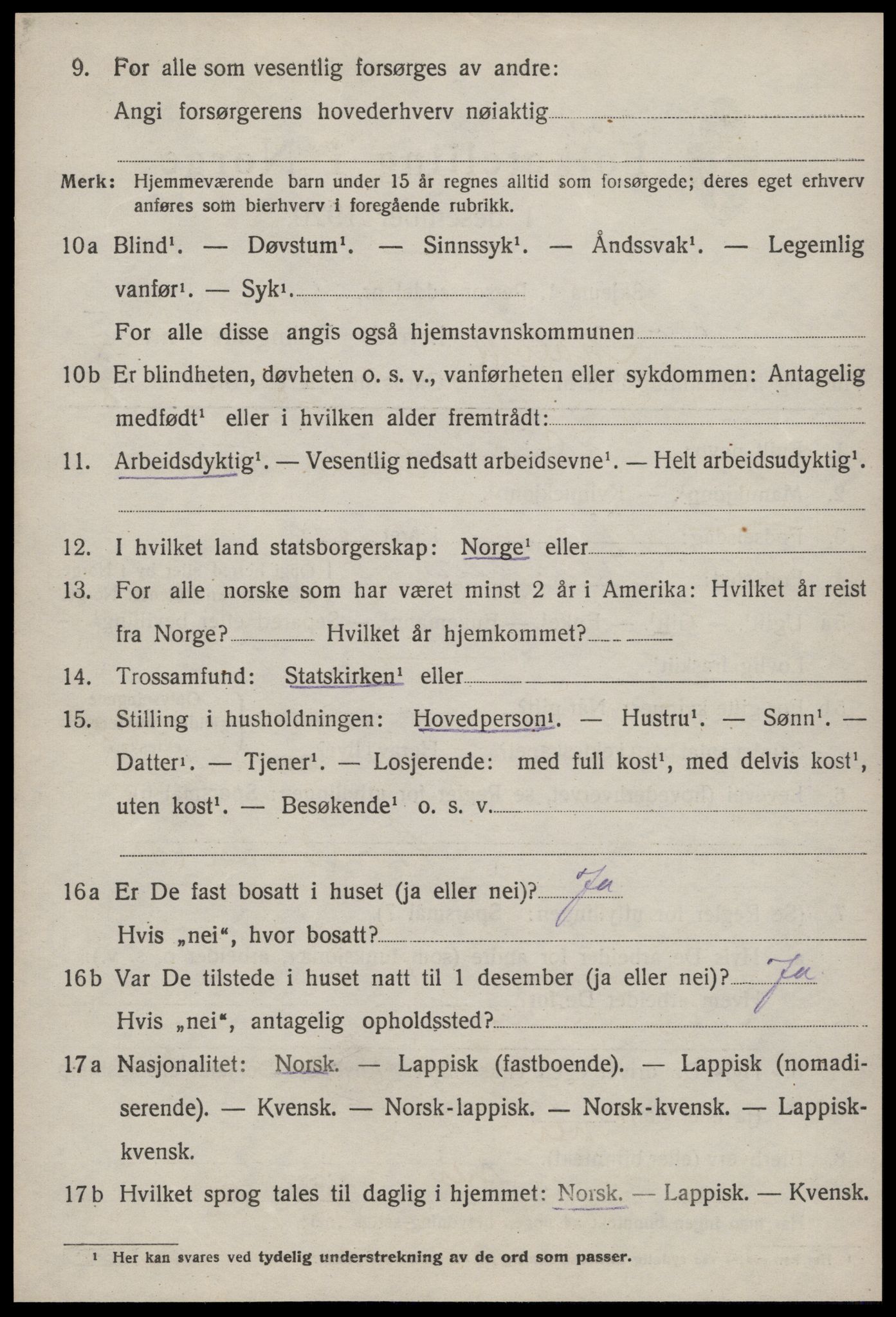 SAT, 1920 census for Malvik, 1920, p. 3197