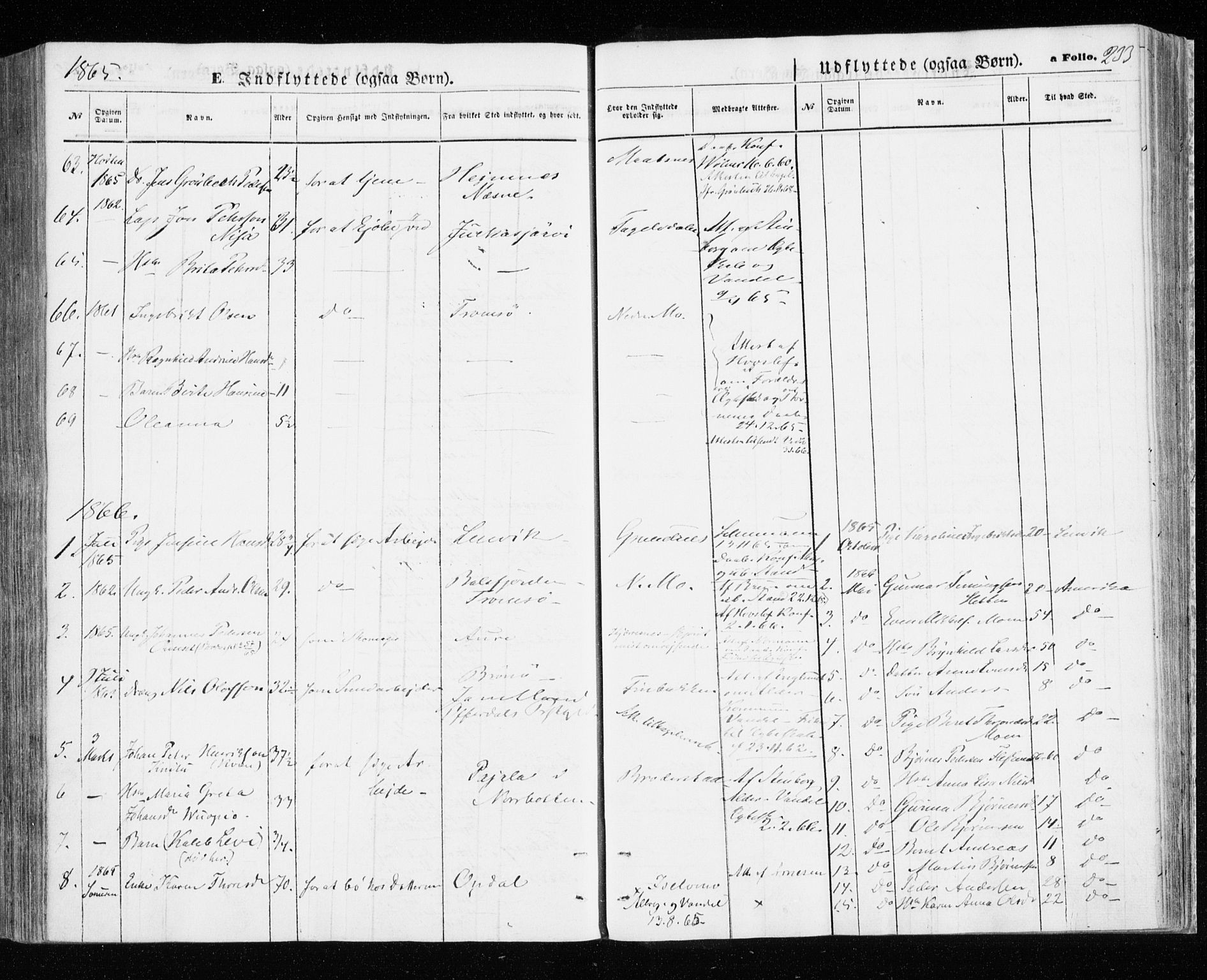 Målselv sokneprestembete, SATØ/S-1311/G/Ga/Gaa/L0004kirke: Parish register (official) no. 4, 1863-1872, p. 233