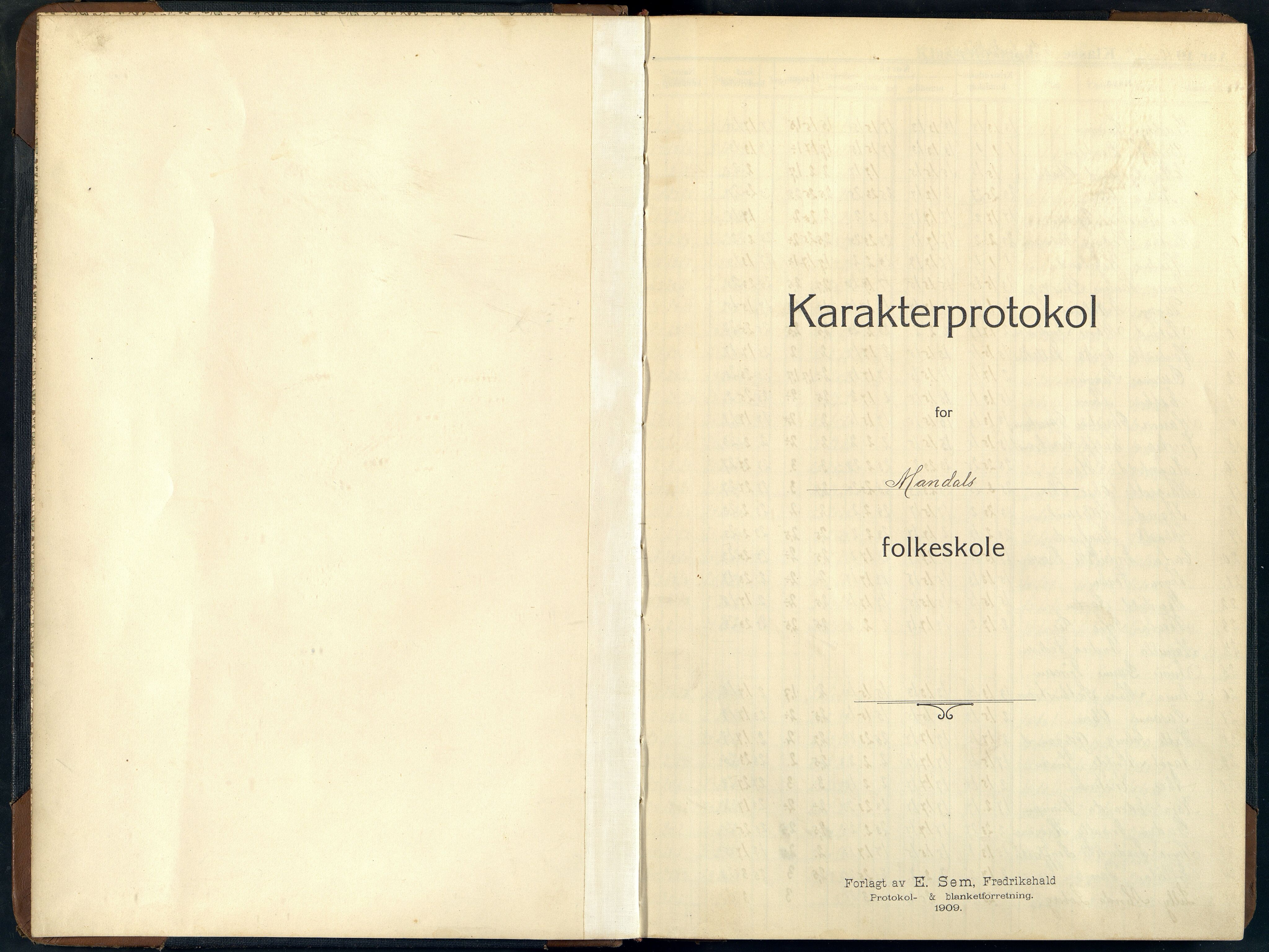 Mandal By - Mandal Allmueskole/Folkeskole/Skole, ARKSOR/1002MG551/G/L0019: Karakterprotokoll, 1910-1924