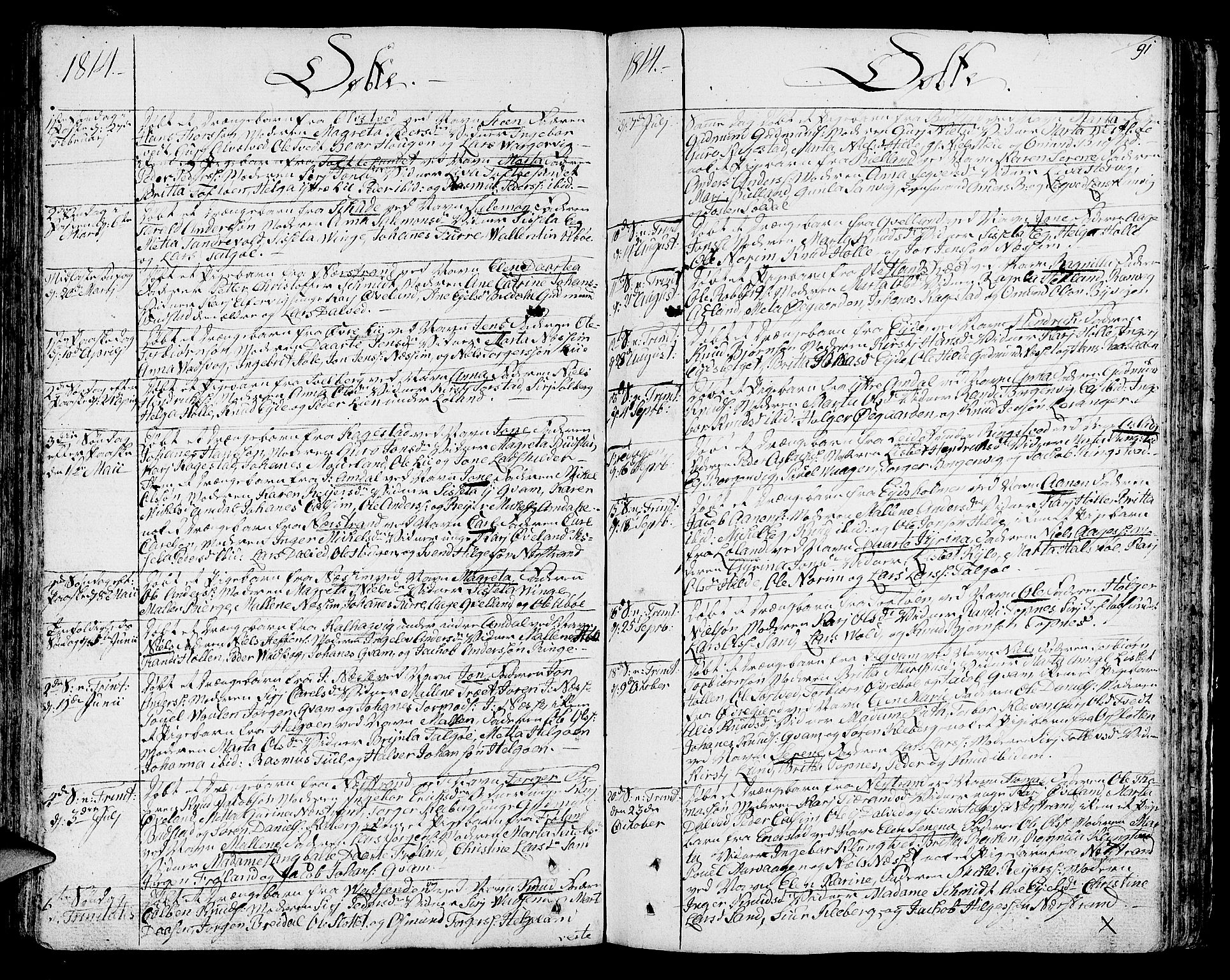 Nedstrand sokneprestkontor, SAST/A-101841/01/IV: Parish register (official) no. A 5, 1795-1816, p. 91