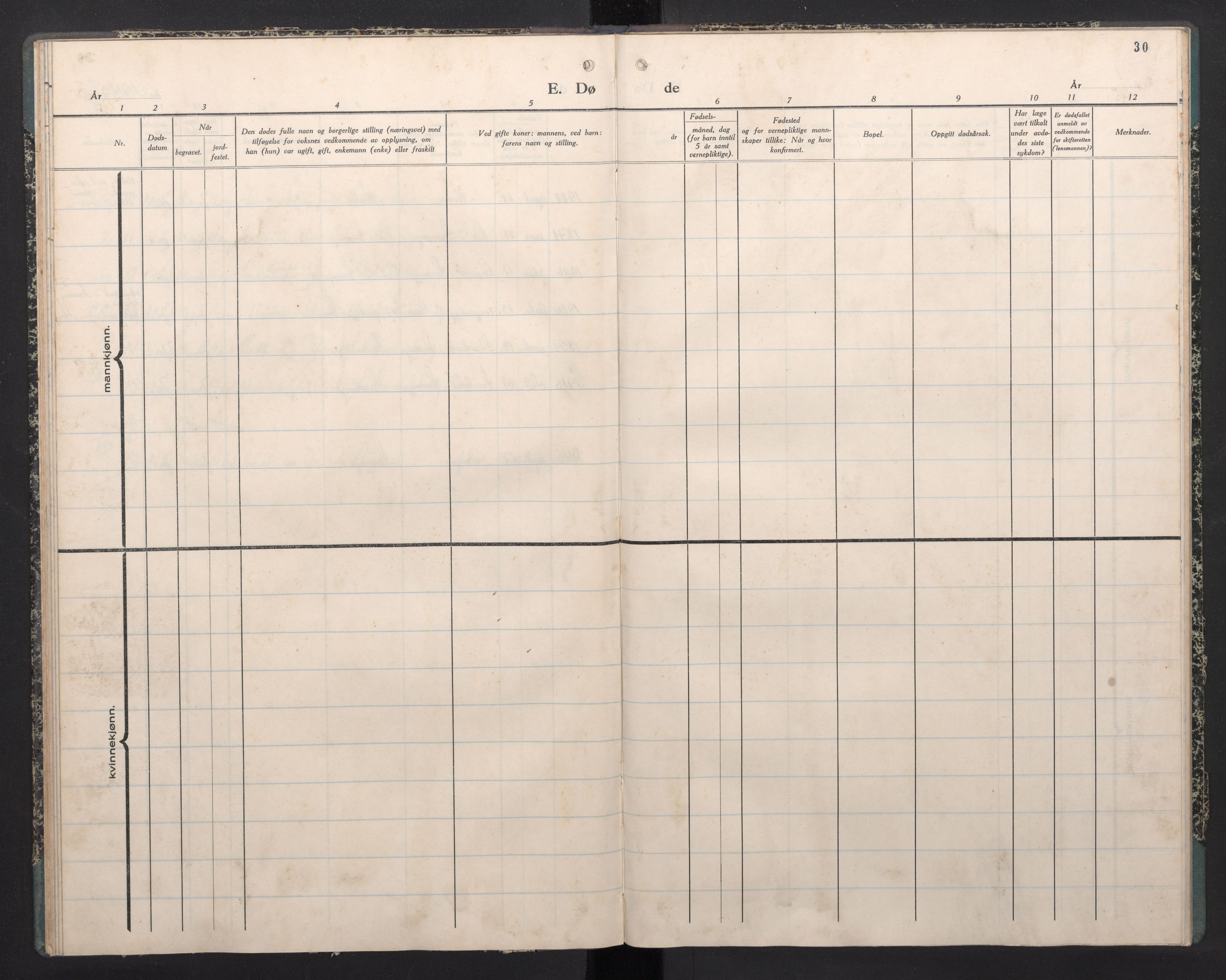 Samnanger Sokneprestembete, SAB/A-77501/H/Haa: Parish register (official) no. E 2, 1944-1945, p. 30