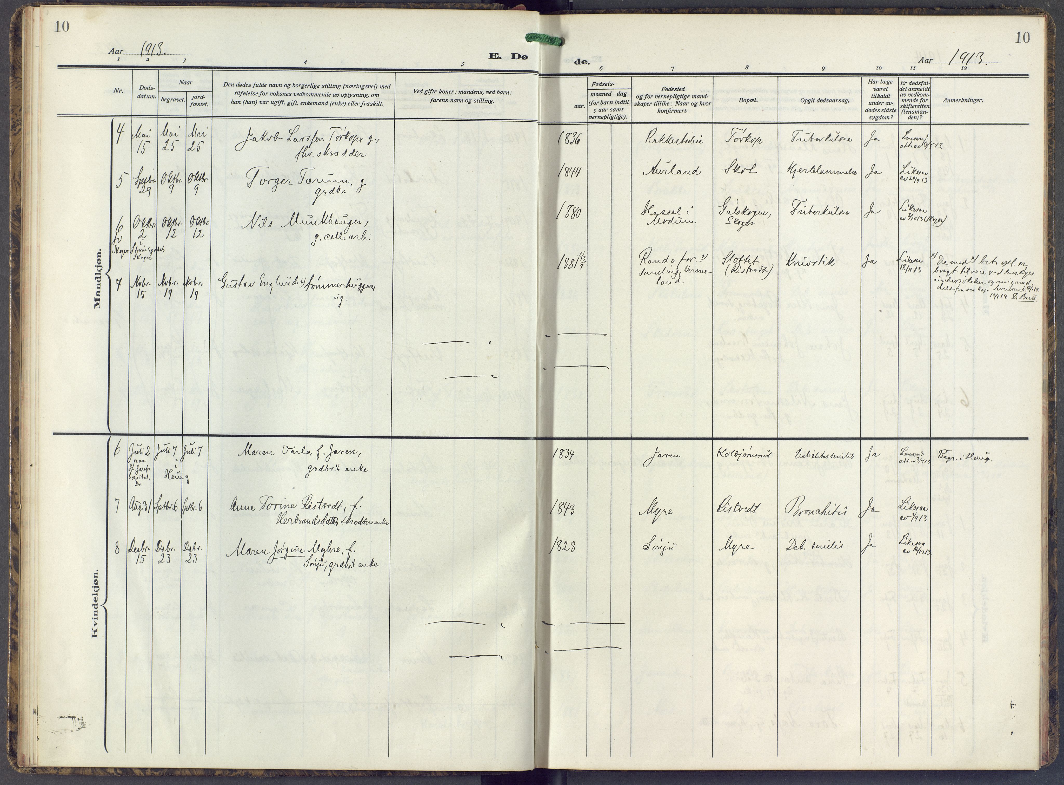 Eiker kirkebøker, SAKO/A-4/F/Fc/L0005: Parish register (official) no. III 5, 1909-1916, p. 10