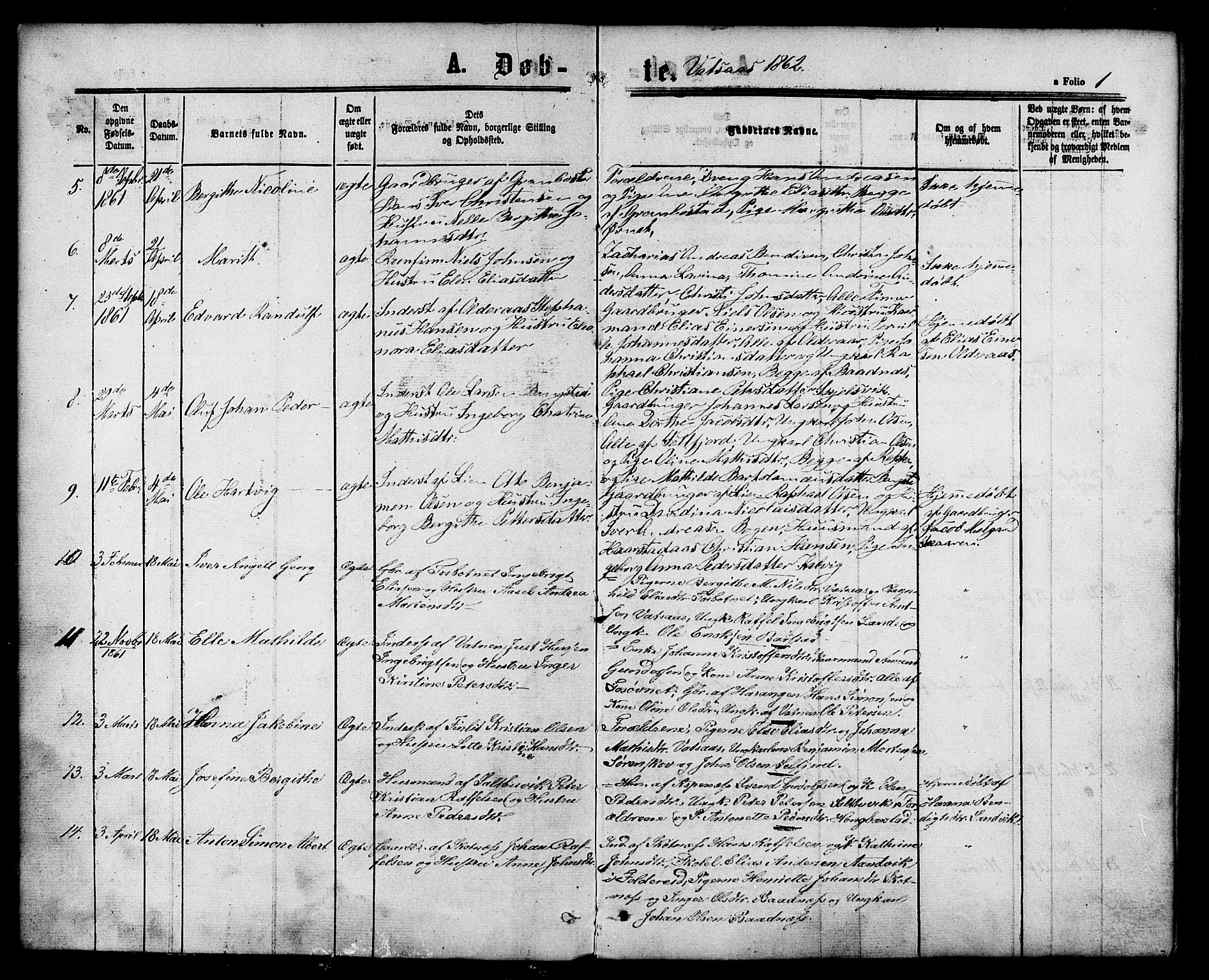 Ministerialprotokoller, klokkerbøker og fødselsregistre - Nordland, SAT/A-1459/810/L0146: Parish register (official) no. 810A08 /1, 1862-1874, p. 1