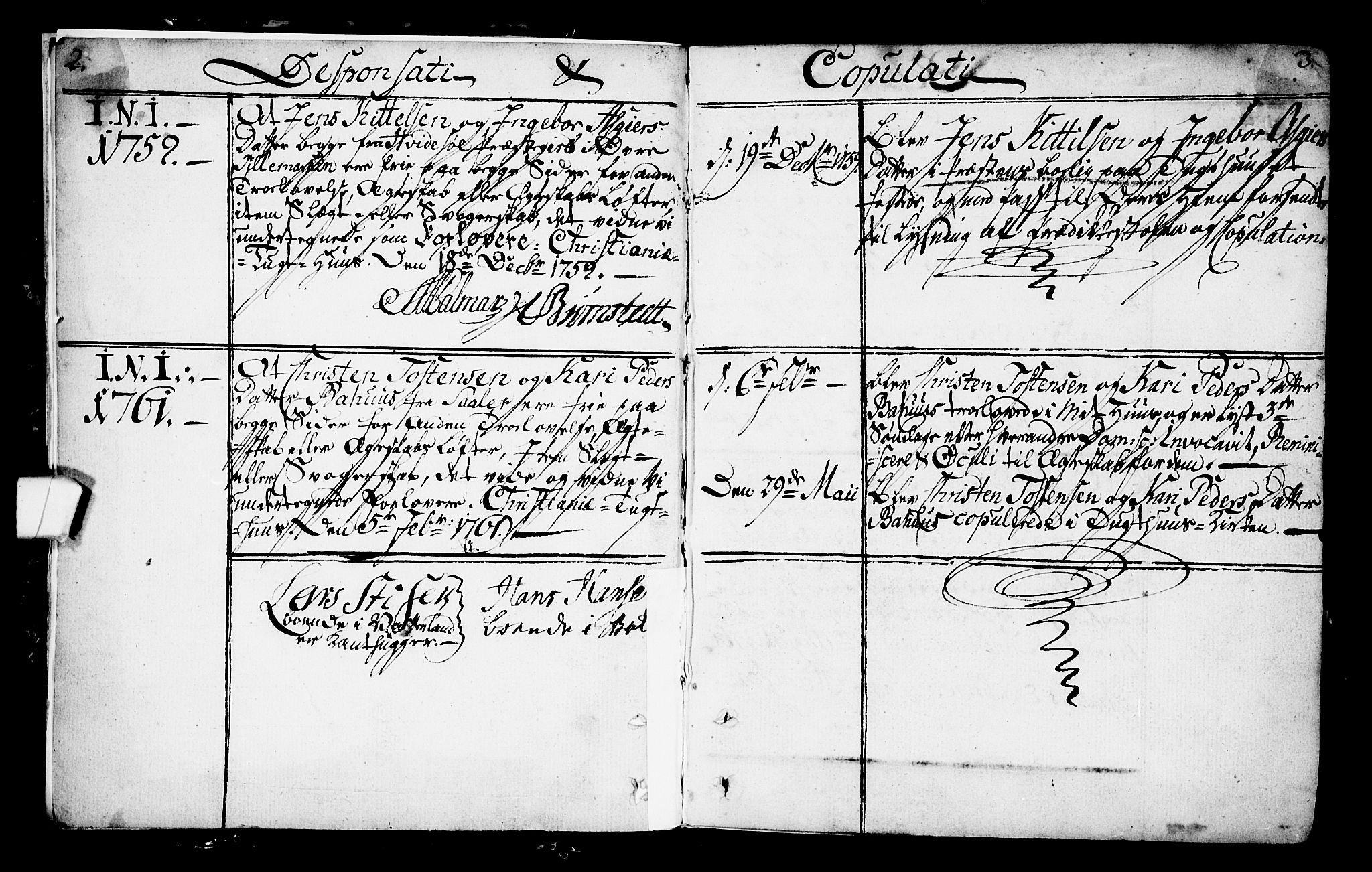 Kristiania tukthusprest Kirkebøker, SAO/A-10881/F/Fa/L0001: Parish register (official) no. 1, 1758-1828, p. 2-3