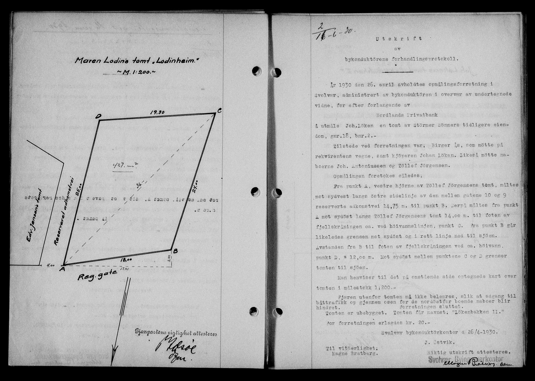 Lofoten sorenskriveri, SAT/A-0017/1/2/2C/L0021b: Mortgage book no. 21b, 1930-1930, Deed date: 16.06.1930