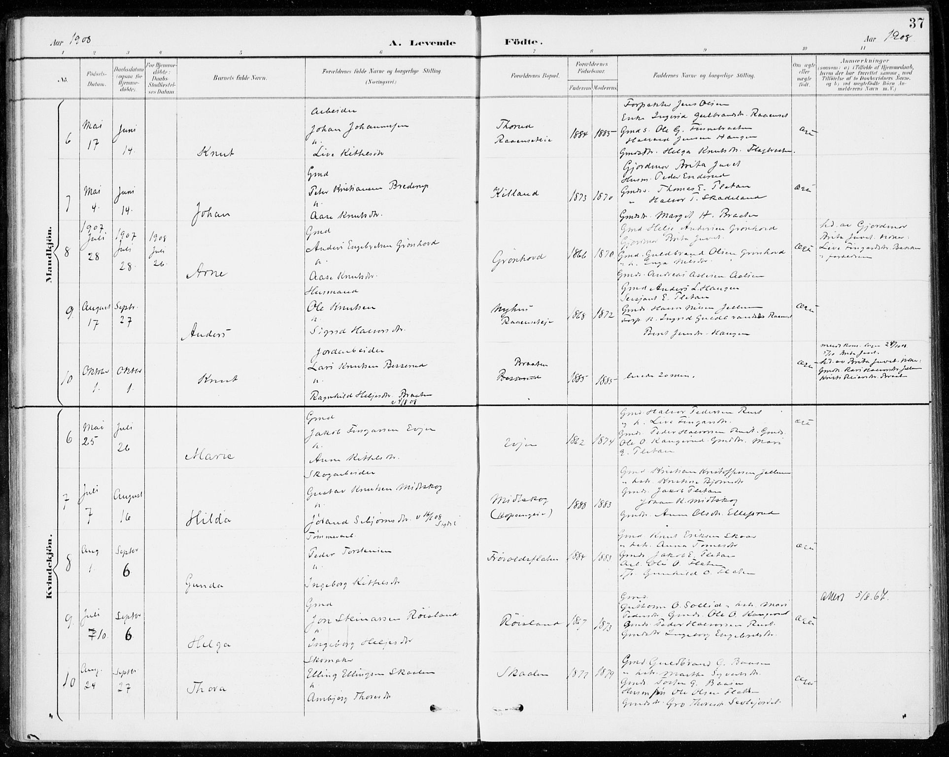Sigdal kirkebøker, SAKO/A-245/F/Fc/L0002: Parish register (official) no. III 2, 1894-1911, p. 37