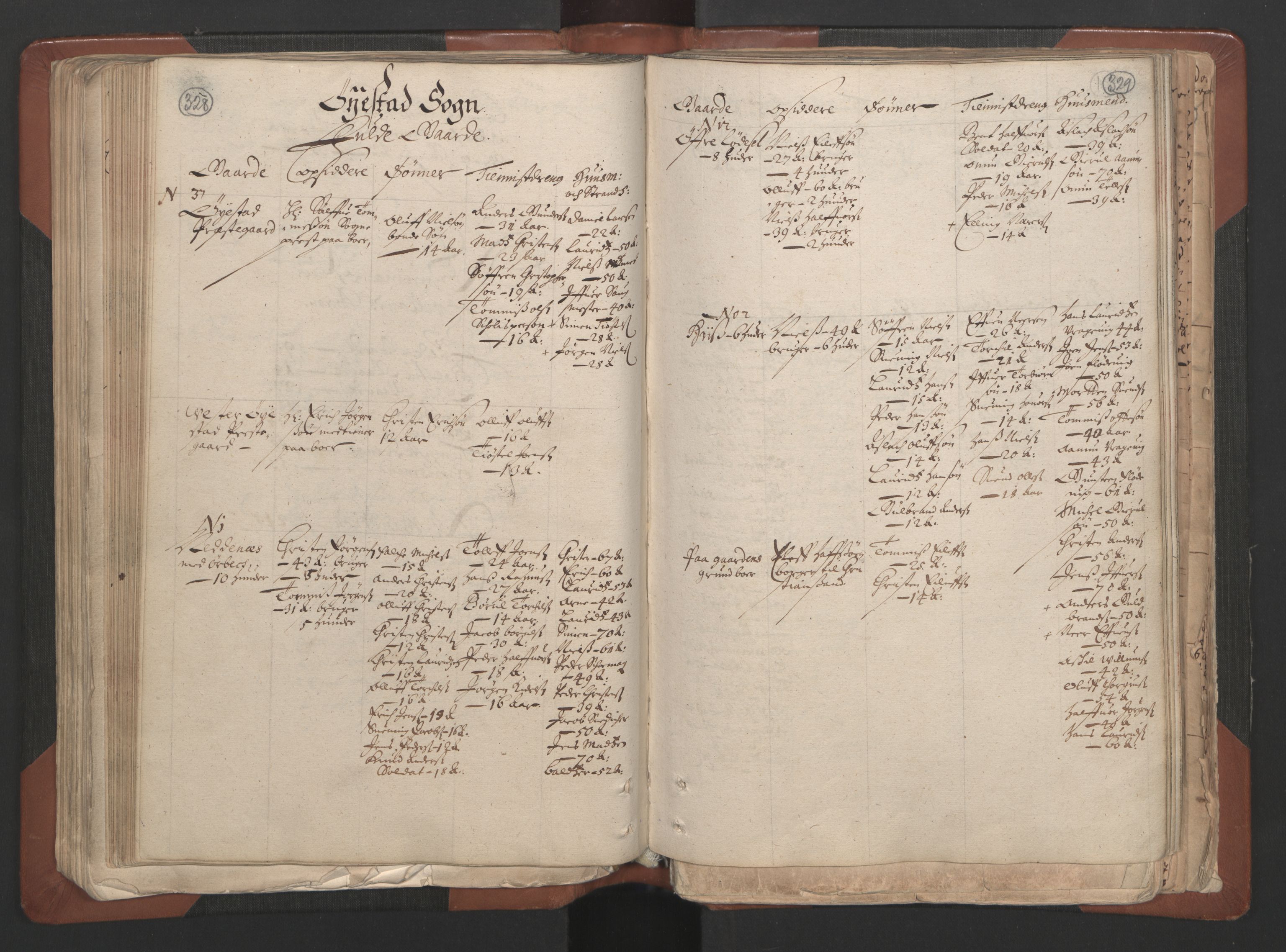 RA, Bailiff's Census 1664-1666, no. 7: Nedenes fogderi, 1664-1666, p. 328-329