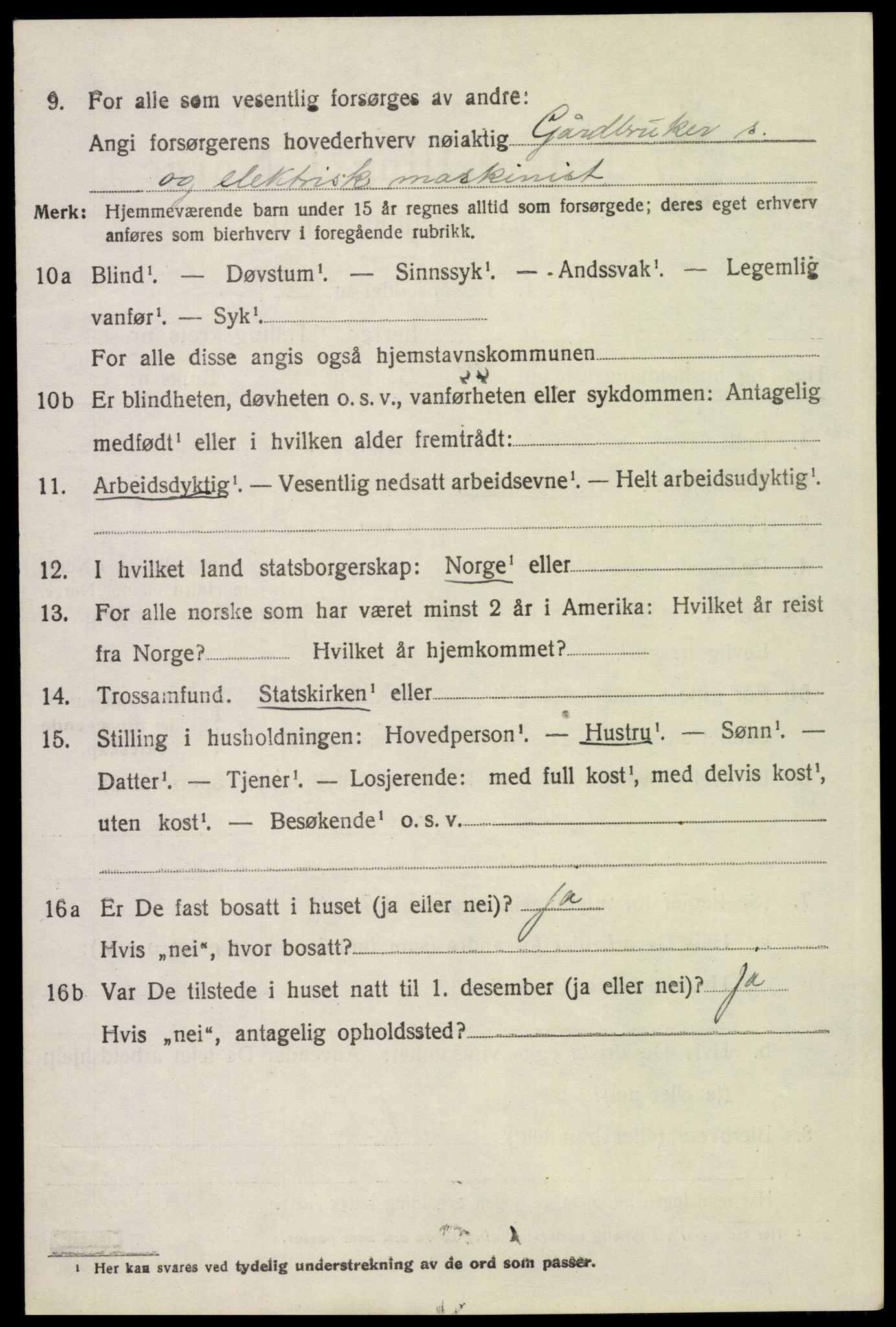 SAH, 1920 census for Kvikne, 1920, p. 1605