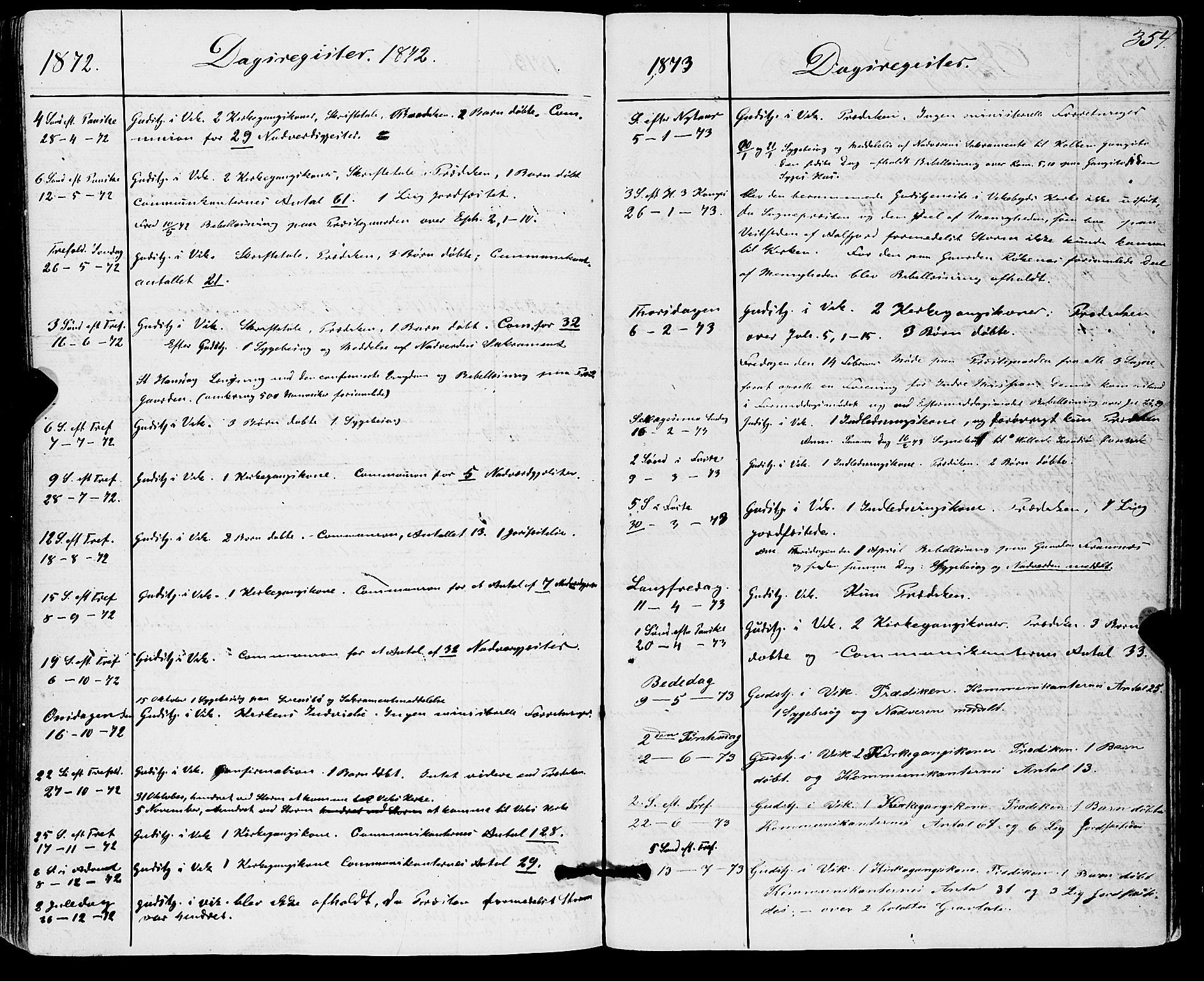 Sveio Sokneprestembete, SAB/A-78501/H/Haa: Parish register (official) no. A 1, 1861-1877, p. 354