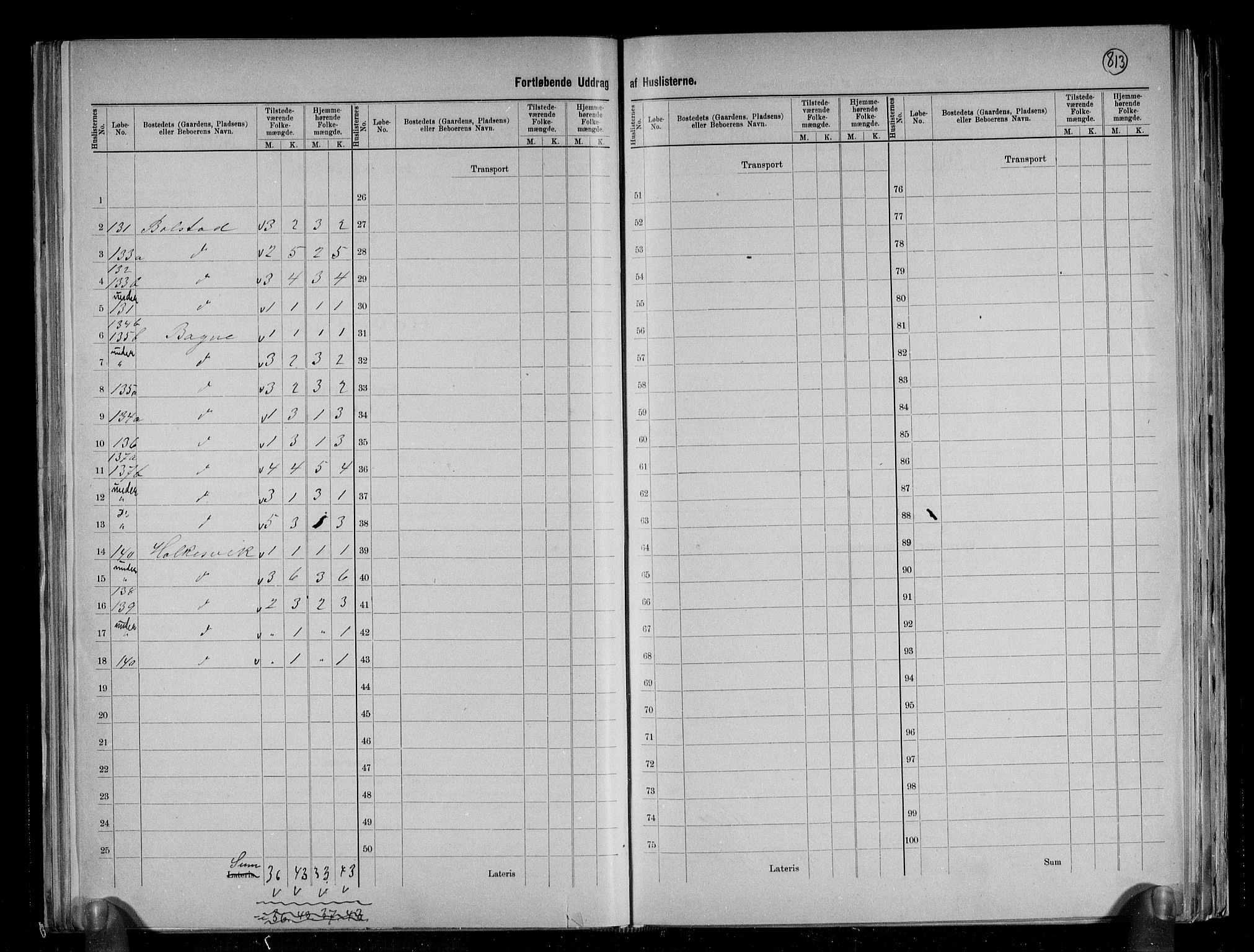 RA, 1891 census for 1233 Ulvik, 1891, p. 8