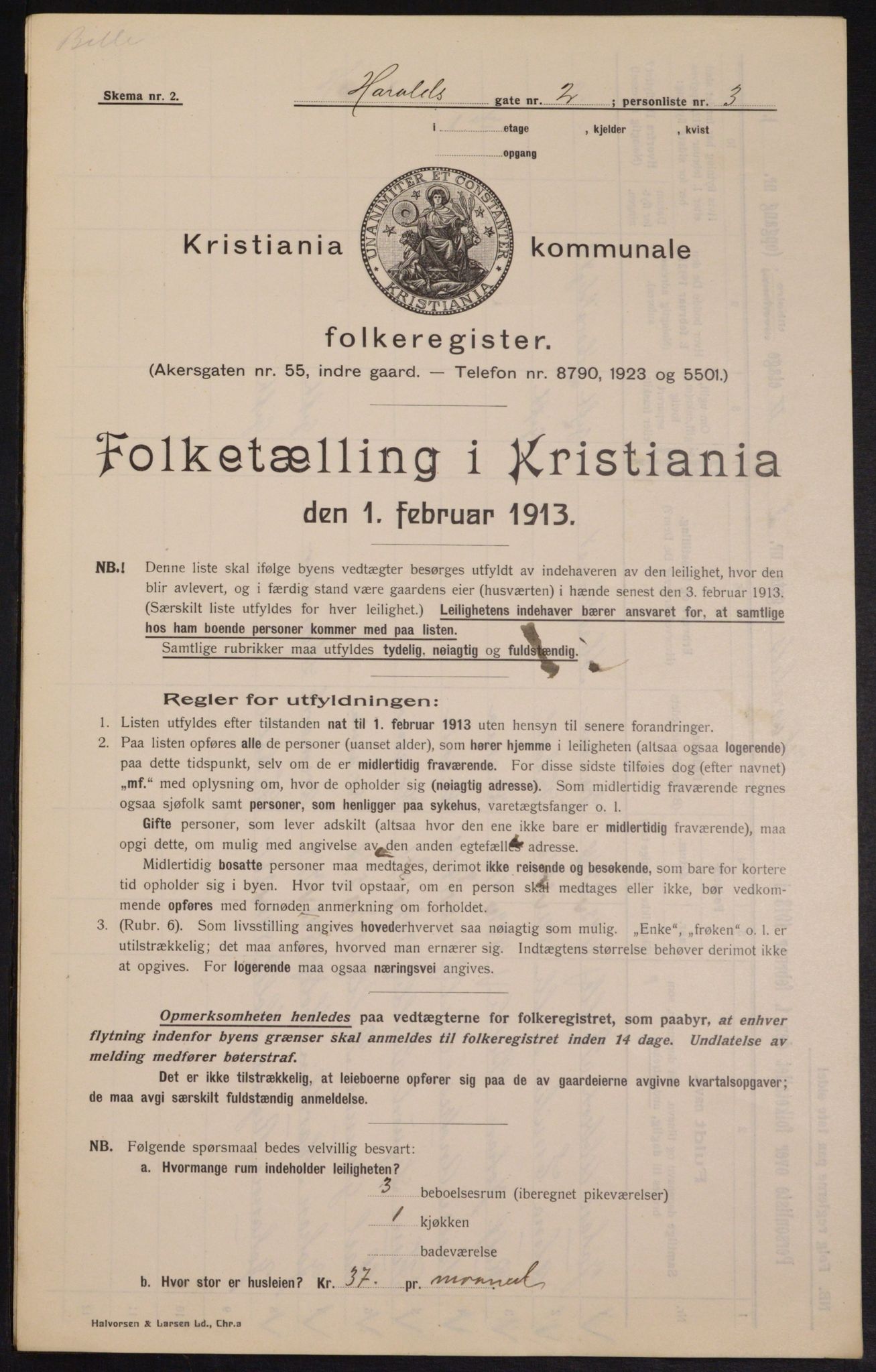 OBA, Municipal Census 1913 for Kristiania, 1913, p. 35093