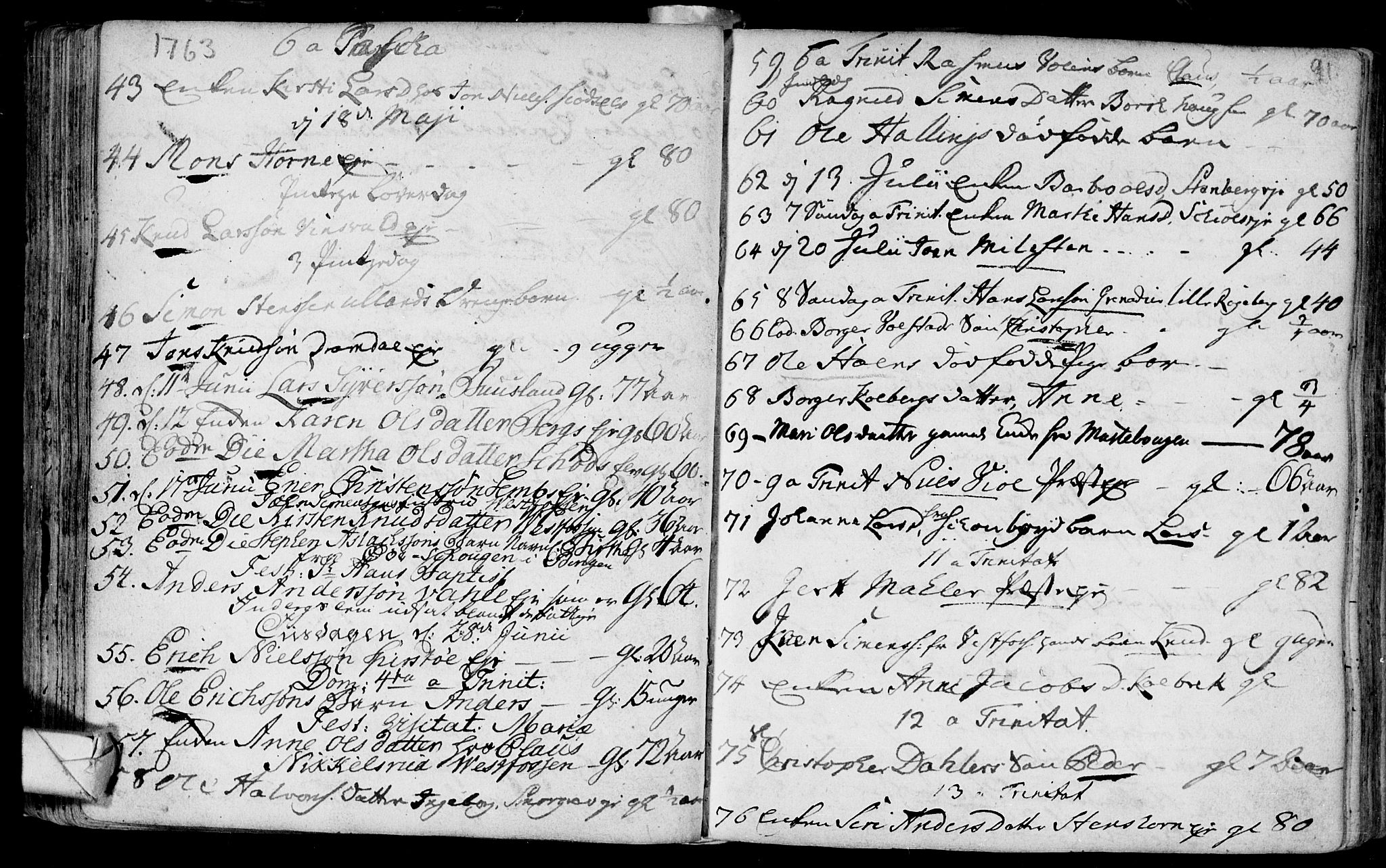 Eiker kirkebøker, AV/SAKO-A-4/F/Fa/L0007: Parish register (official) no. I 7 /1, 1733-1808, p. 91