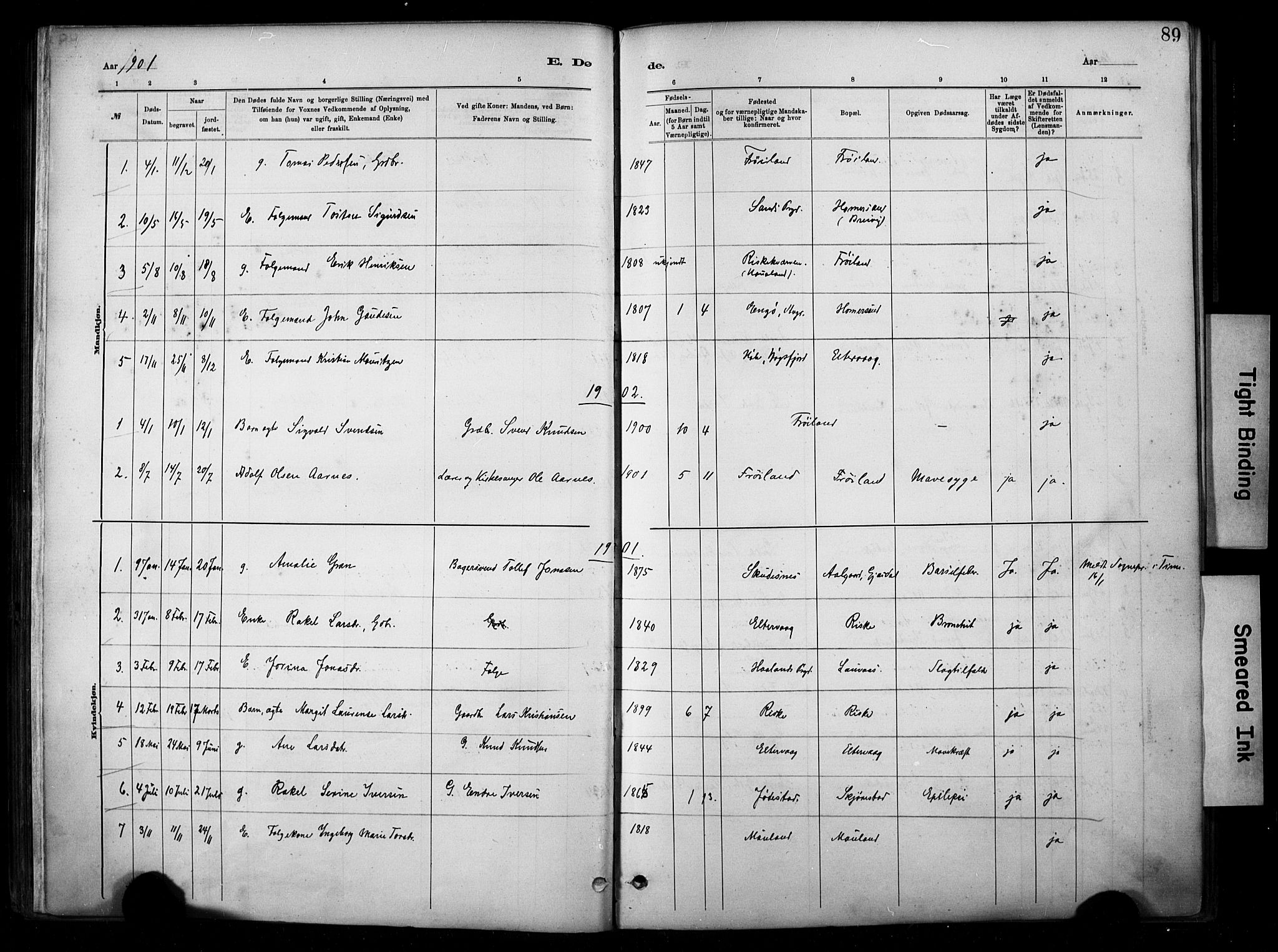 Hetland sokneprestkontor, SAST/A-101826/30/30BA/L0010: Parish register (official) no. A 10, 1882-1925, p. 89