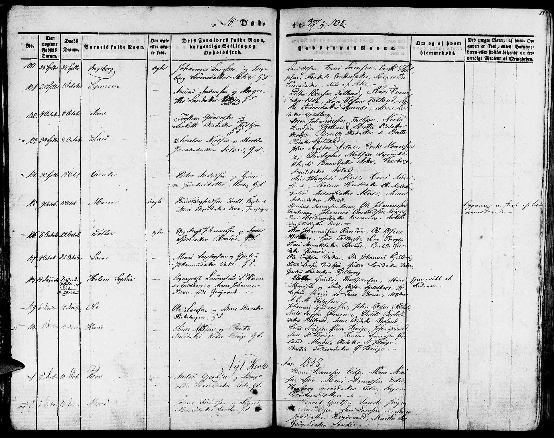 Fjelberg sokneprestembete, SAB/A-75201/H/Haa: Parish register (official) no. A 6, 1835-1851, p. 28