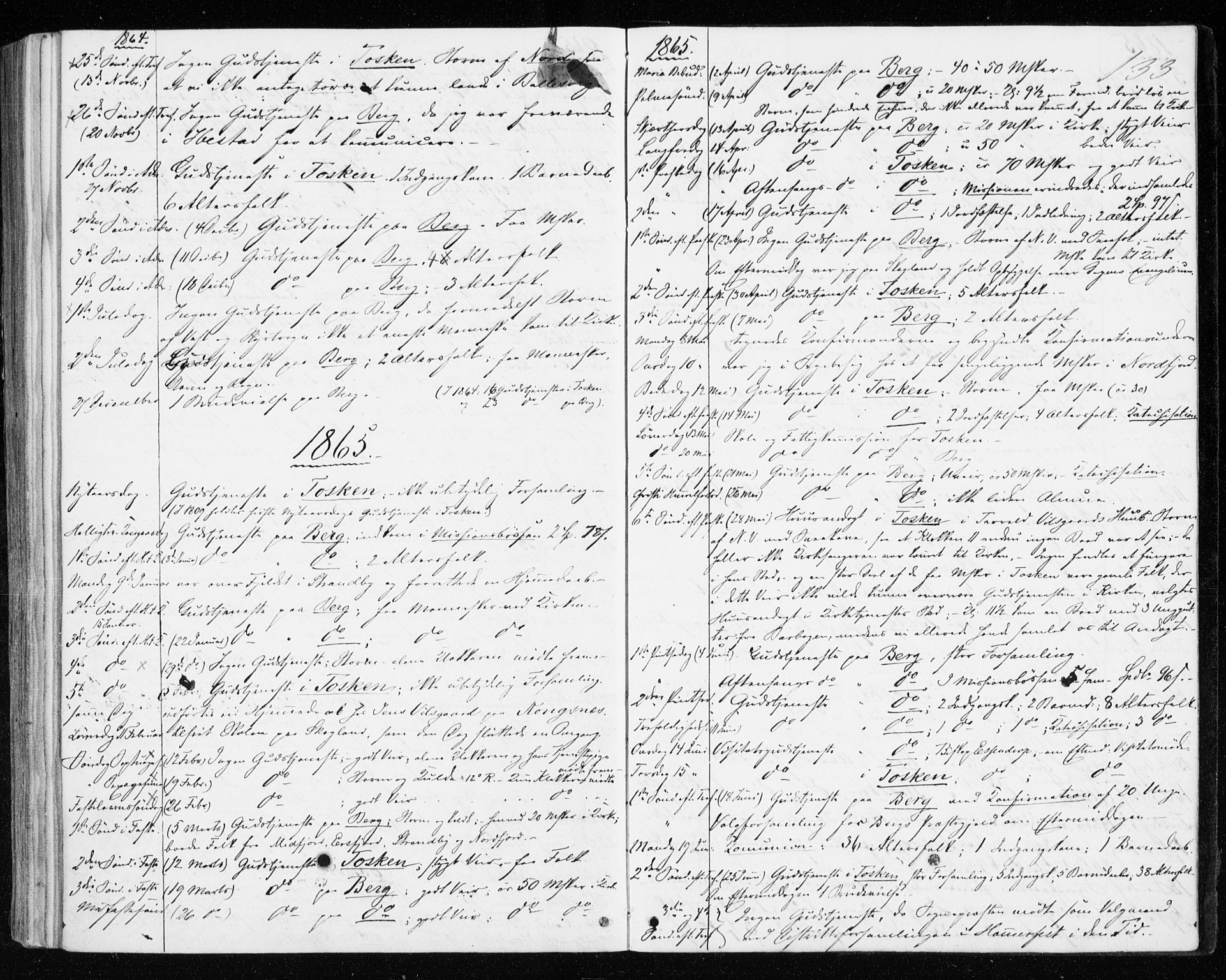 Berg sokneprestkontor, SATØ/S-1318/G/Ga/Gaa/L0002kirke: Parish register (official) no. 2, 1860-1872, p. 133