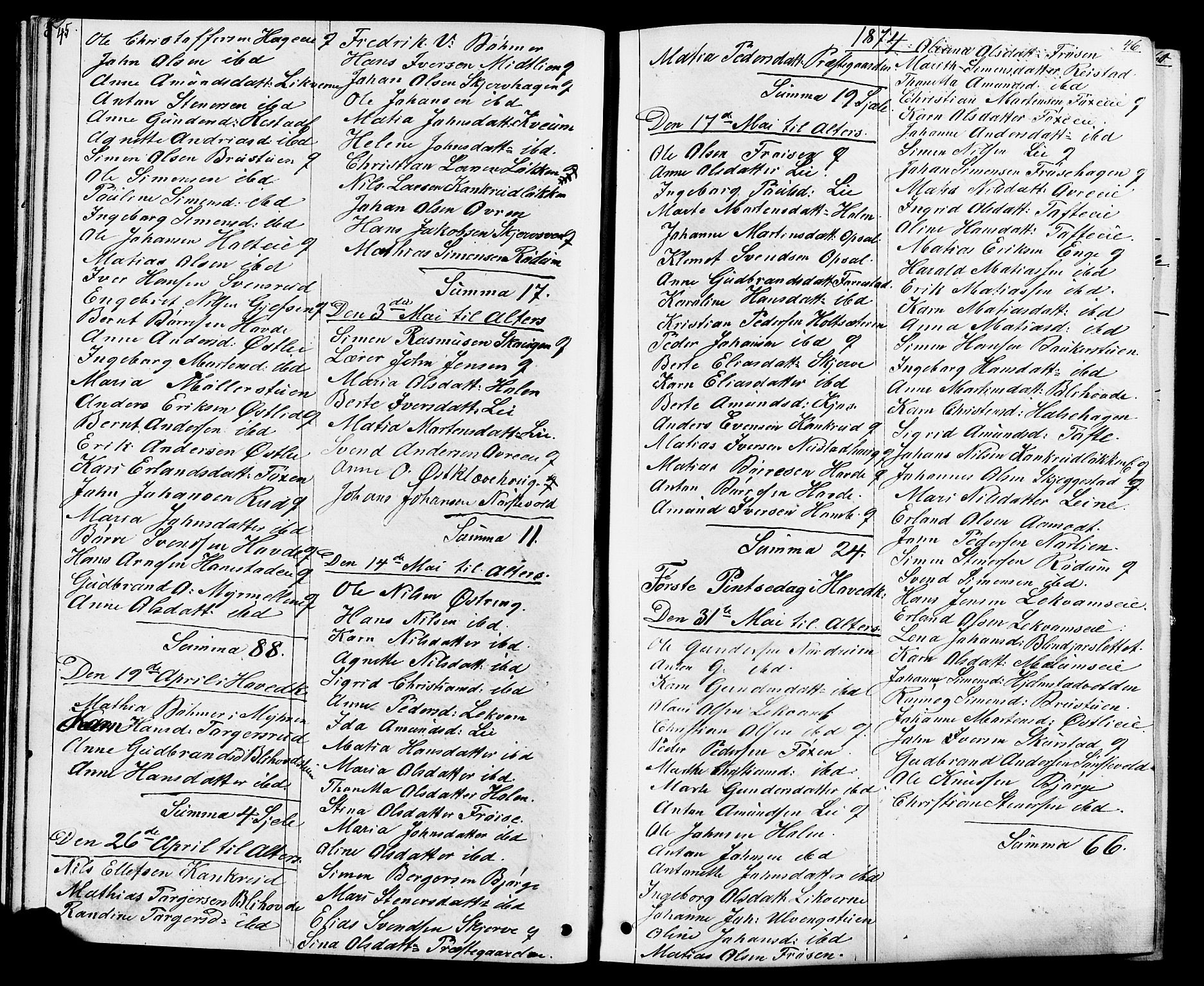 Østre Gausdal prestekontor, AV/SAH-PREST-092/H/Ha/Hab/L0001: Parish register (copy) no. 1, 1863-1893, p. 45-46
