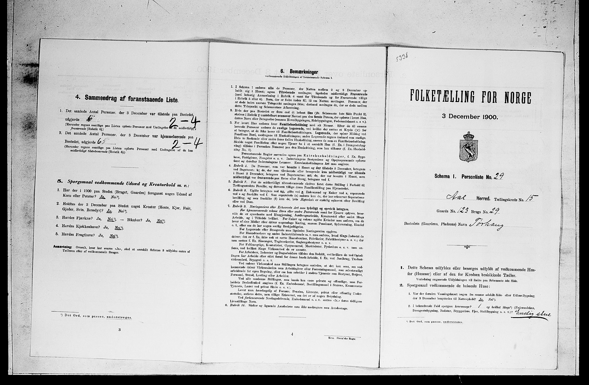 RA, 1900 census for Ål, 1900, p. 1221