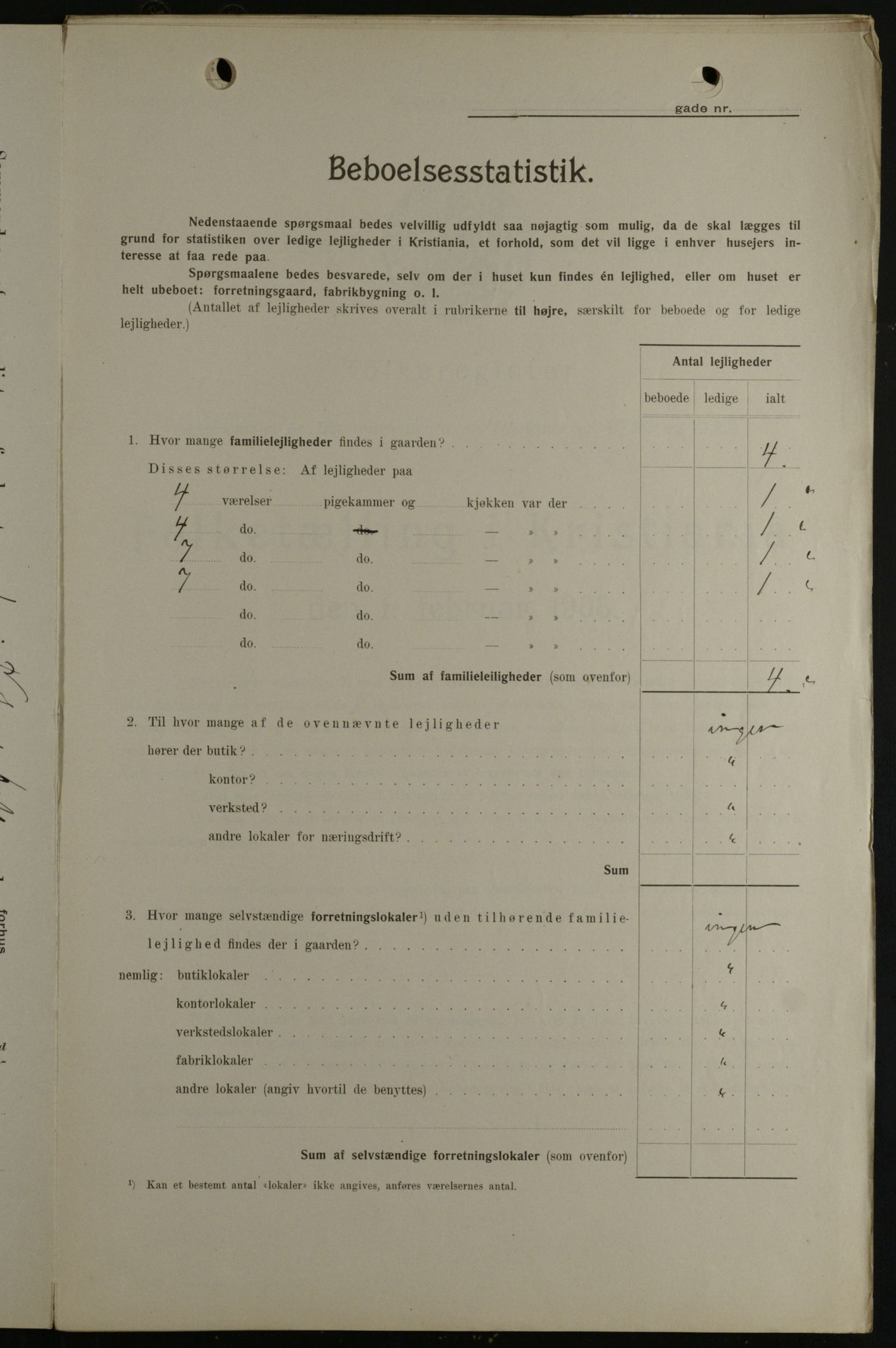 OBA, Municipal Census 1908 for Kristiania, 1908, p. 73017