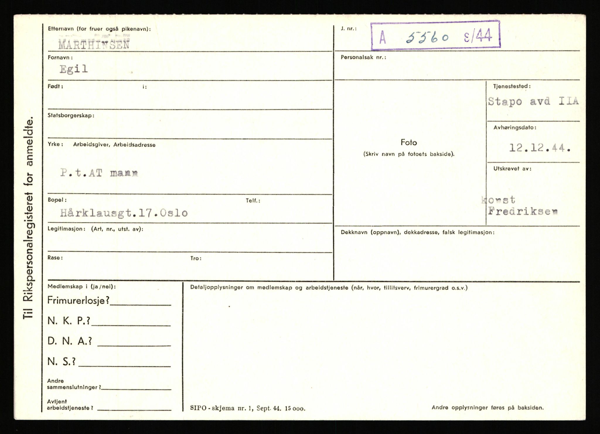 Statspolitiet - Hovedkontoret / Osloavdelingen, AV/RA-S-1329/C/Ca/L0010: Lind - Moksnes, 1943-1945, p. 2914