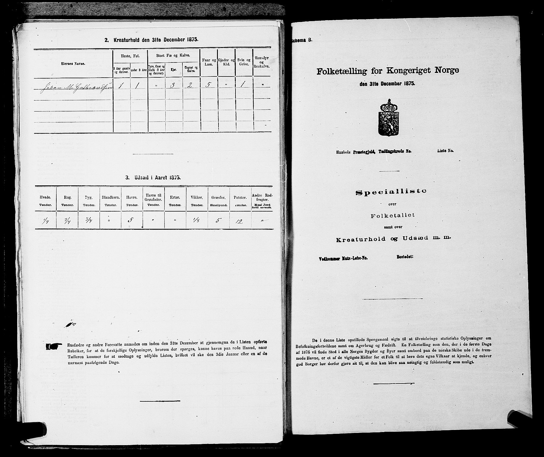 SAKO, 1875 census for 0727P Hedrum, 1875, p. 131