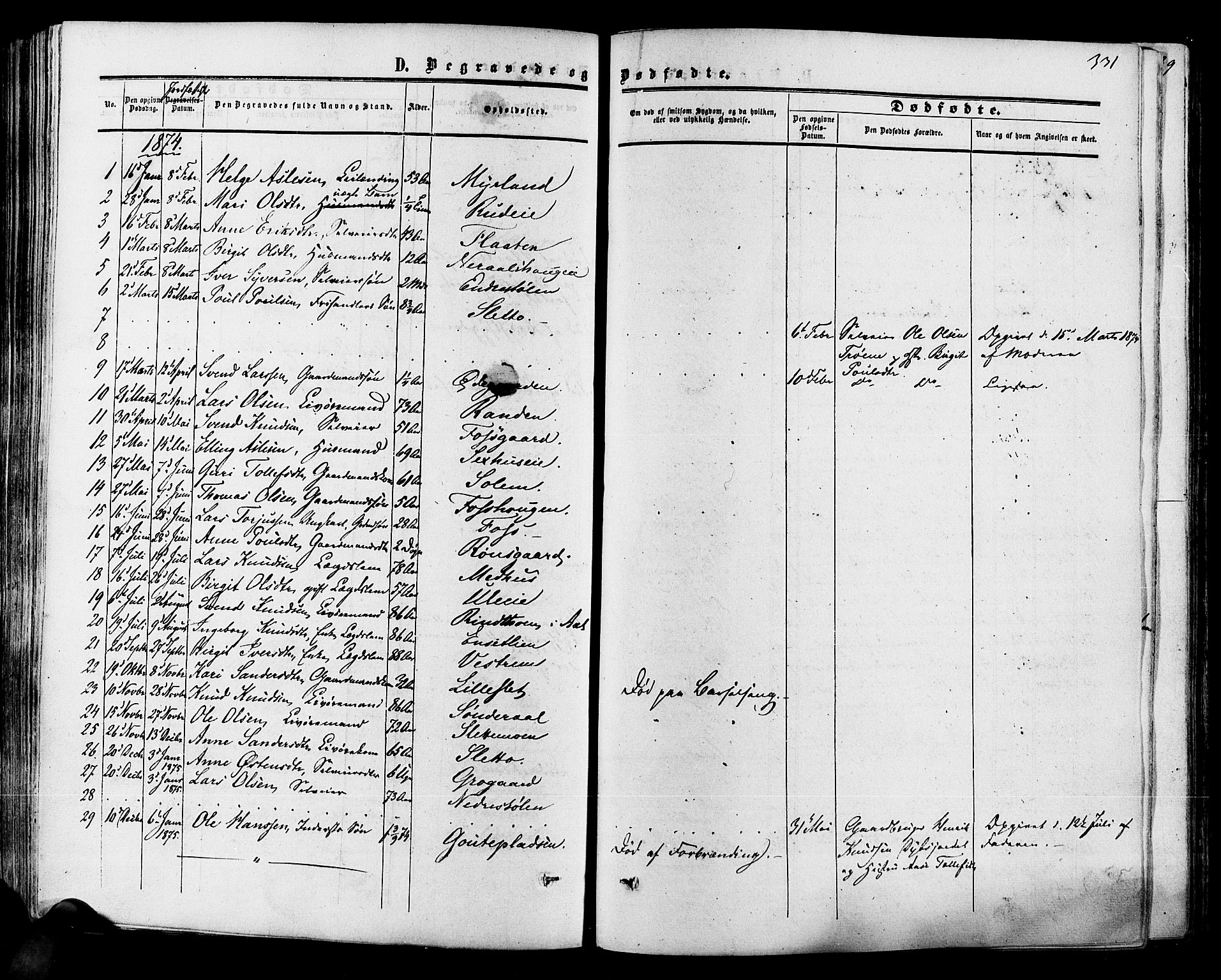 Hol kirkebøker, SAKO/A-227/F/Fa/L0002: Parish register (official) no. I 2, 1870-1886, p. 331
