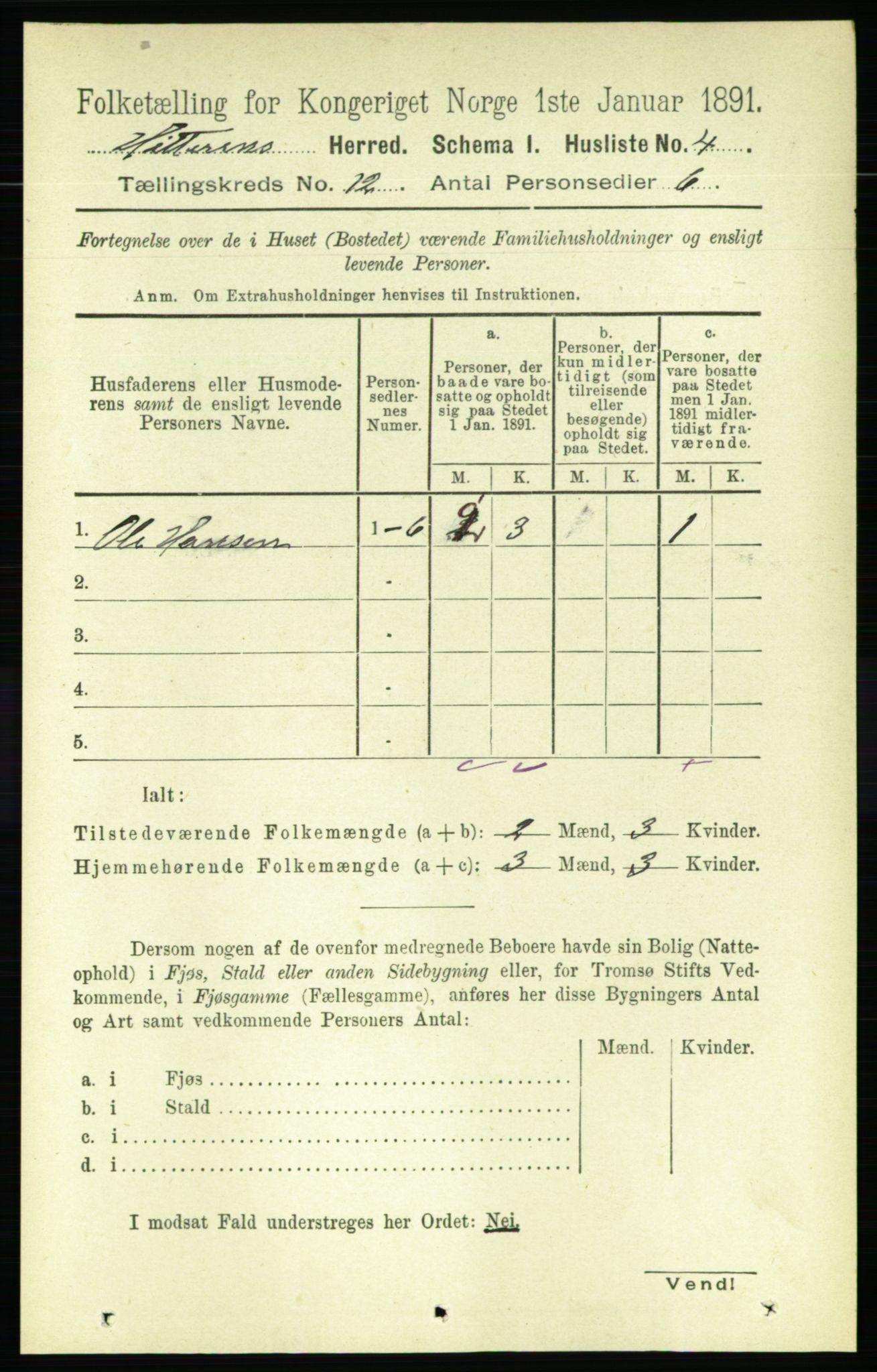 RA, 1891 census for 1617 Hitra, 1891, p. 2542