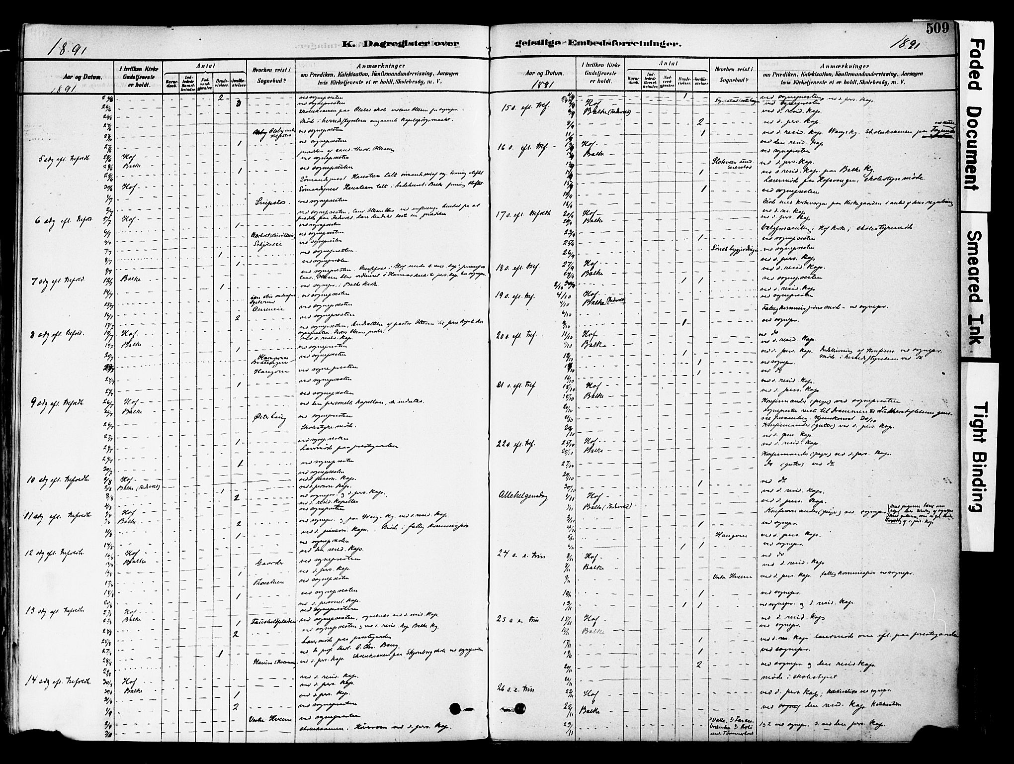 Østre Toten prestekontor, SAH/PREST-104/H/Ha/Haa/L0006: Parish register (official) no. 6 /1, 1878-1896, p. 509