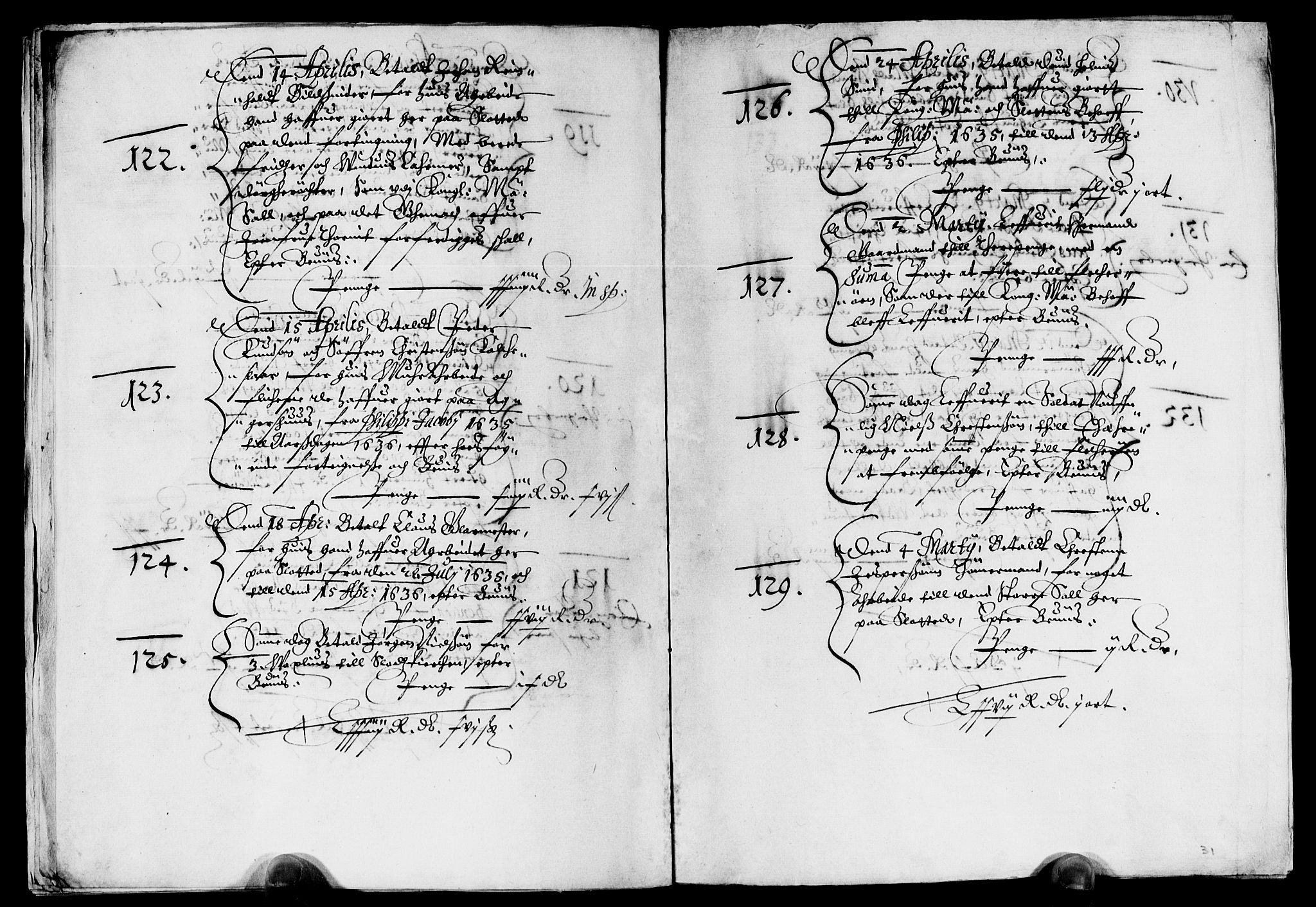 Rentekammeret inntil 1814, Reviderte regnskaper, Lensregnskaper, AV/RA-EA-5023/R/Rb/Rba/L0124: Akershus len, 1634-1636