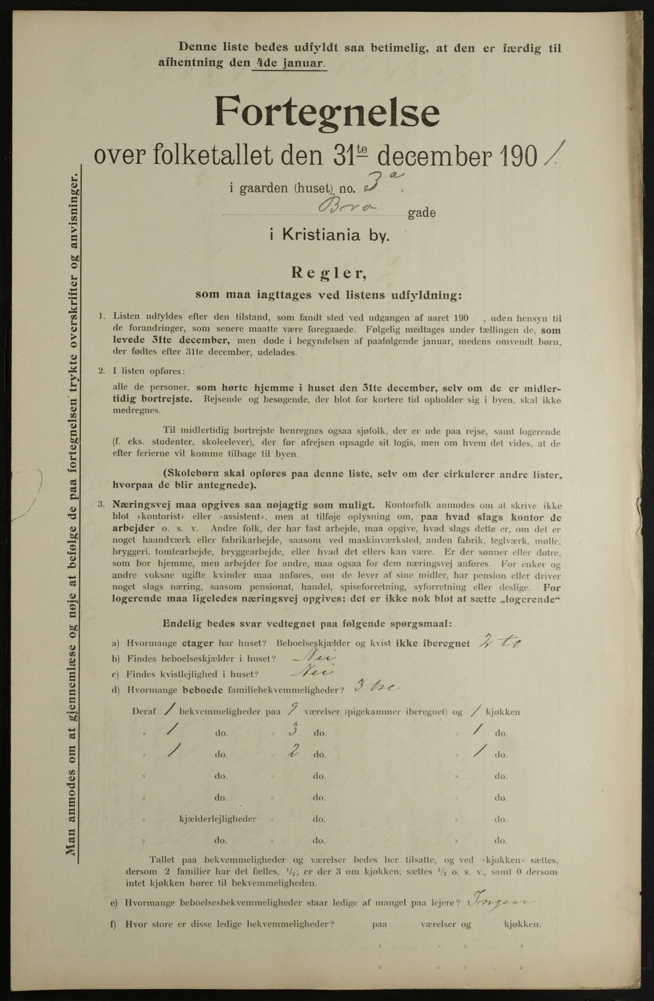 OBA, Municipal Census 1901 for Kristiania, 1901, p. 1629