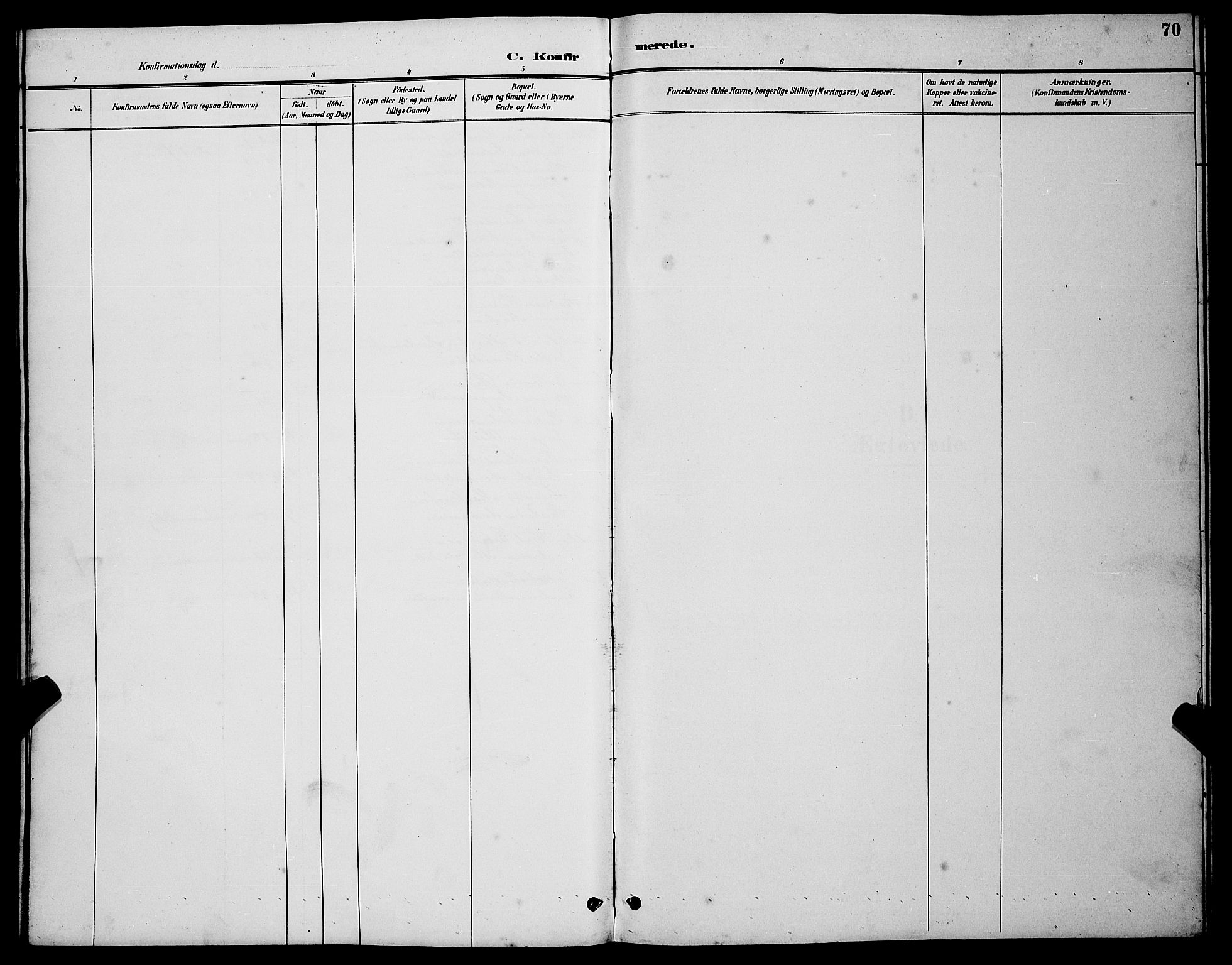 Tranøy sokneprestkontor, SATØ/S-1313/I/Ia/Iab/L0004klokker: Parish register (copy) no. 4, 1888-1901, p. 70