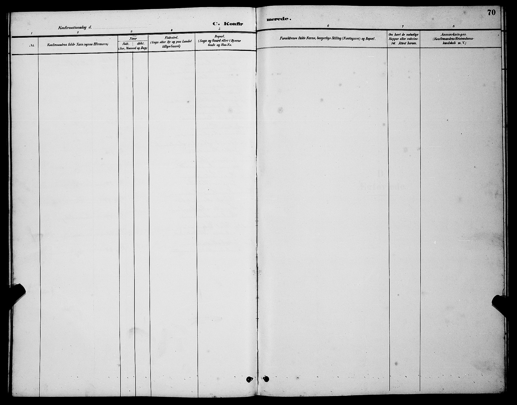 Tranøy sokneprestkontor, AV/SATØ-S-1313/I/Ia/Iab/L0004klokker: Parish register (copy) no. 4, 1888-1901, p. 70