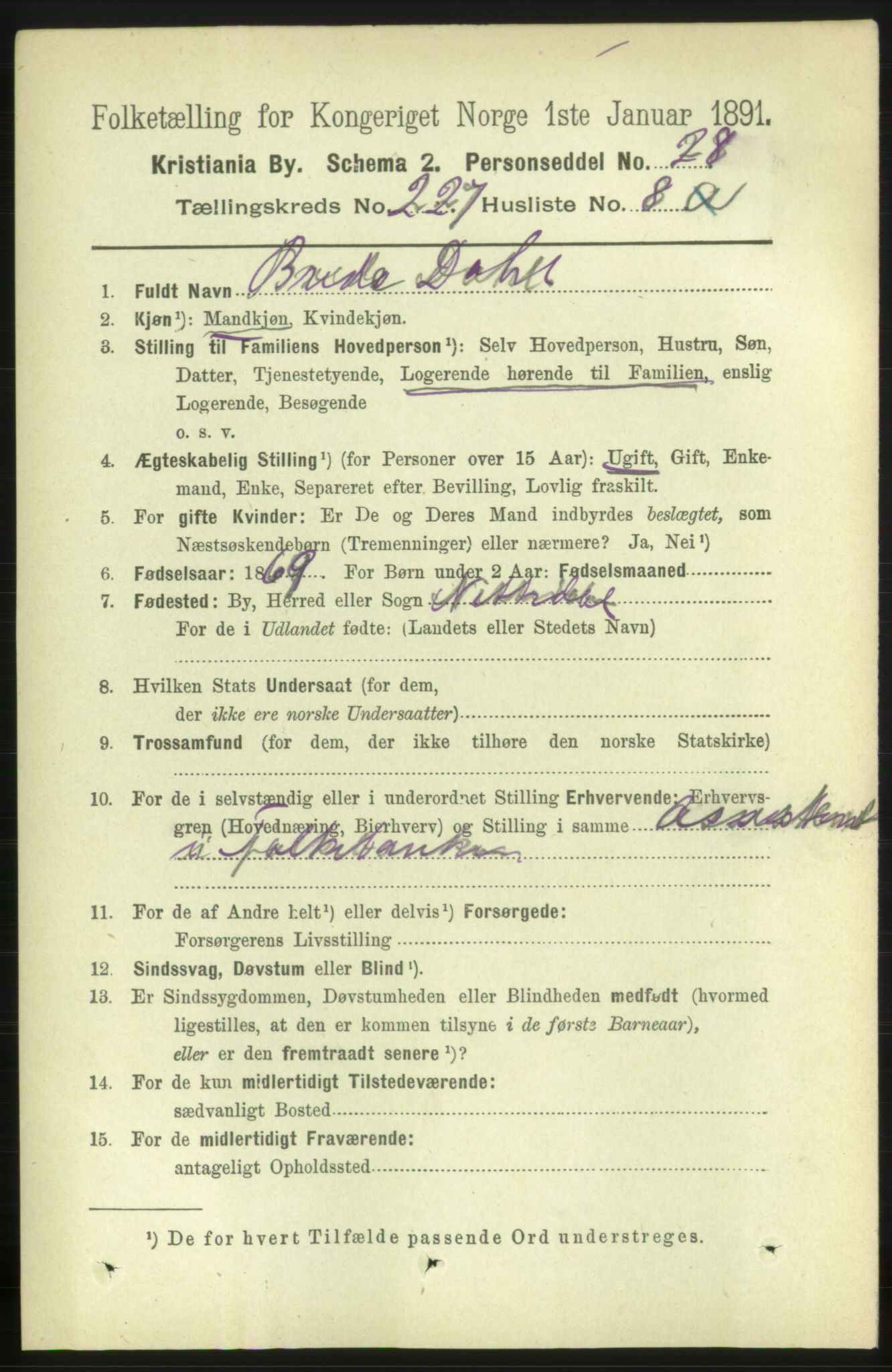 RA, 1891 census for 0301 Kristiania, 1891, p. 138849