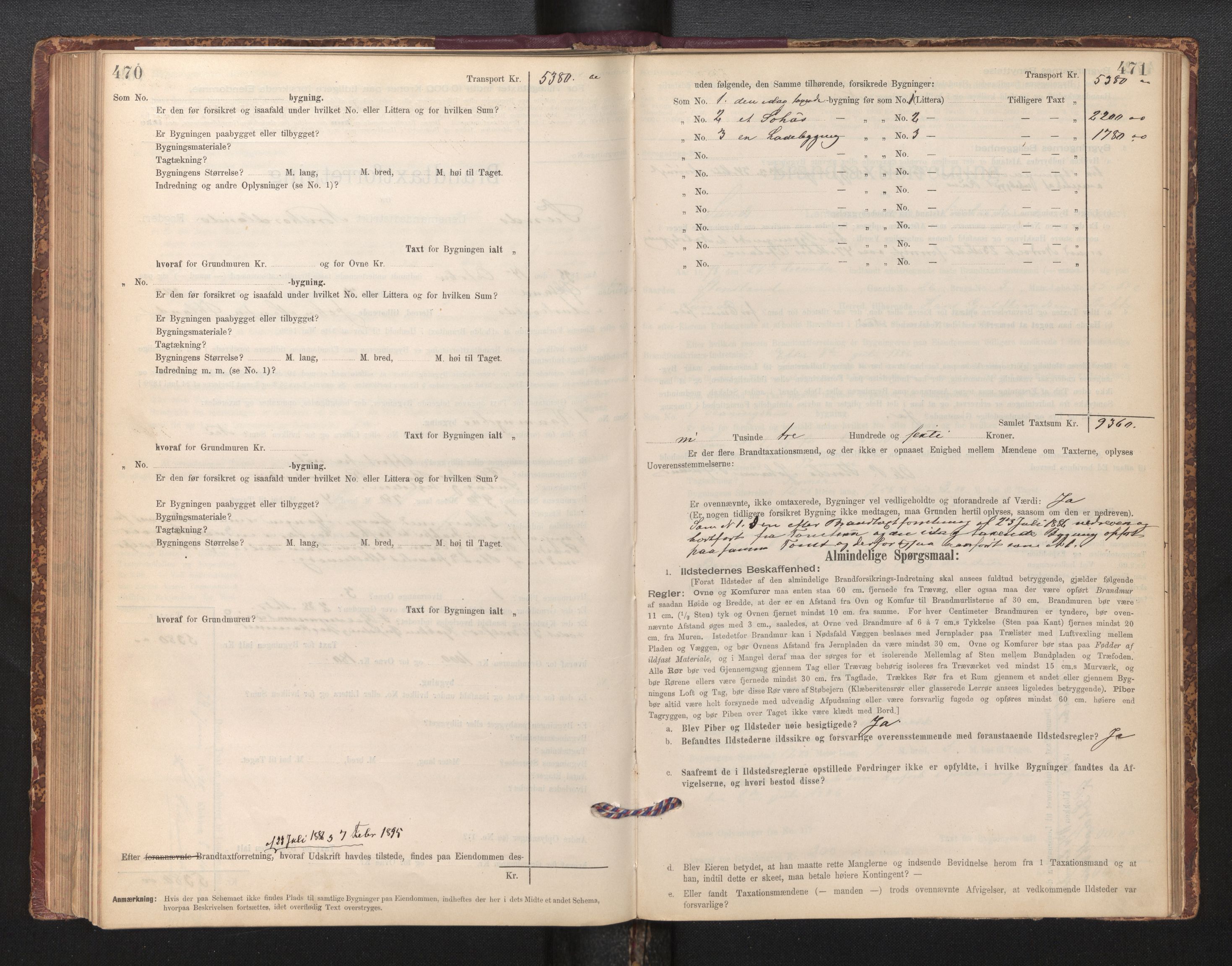 Lensmannen i Sund og Austevoll, AV/SAB-A-35201/0012/L0003: Branntakstprotokoll, skjematakst, 1894-1917, p. 470-471