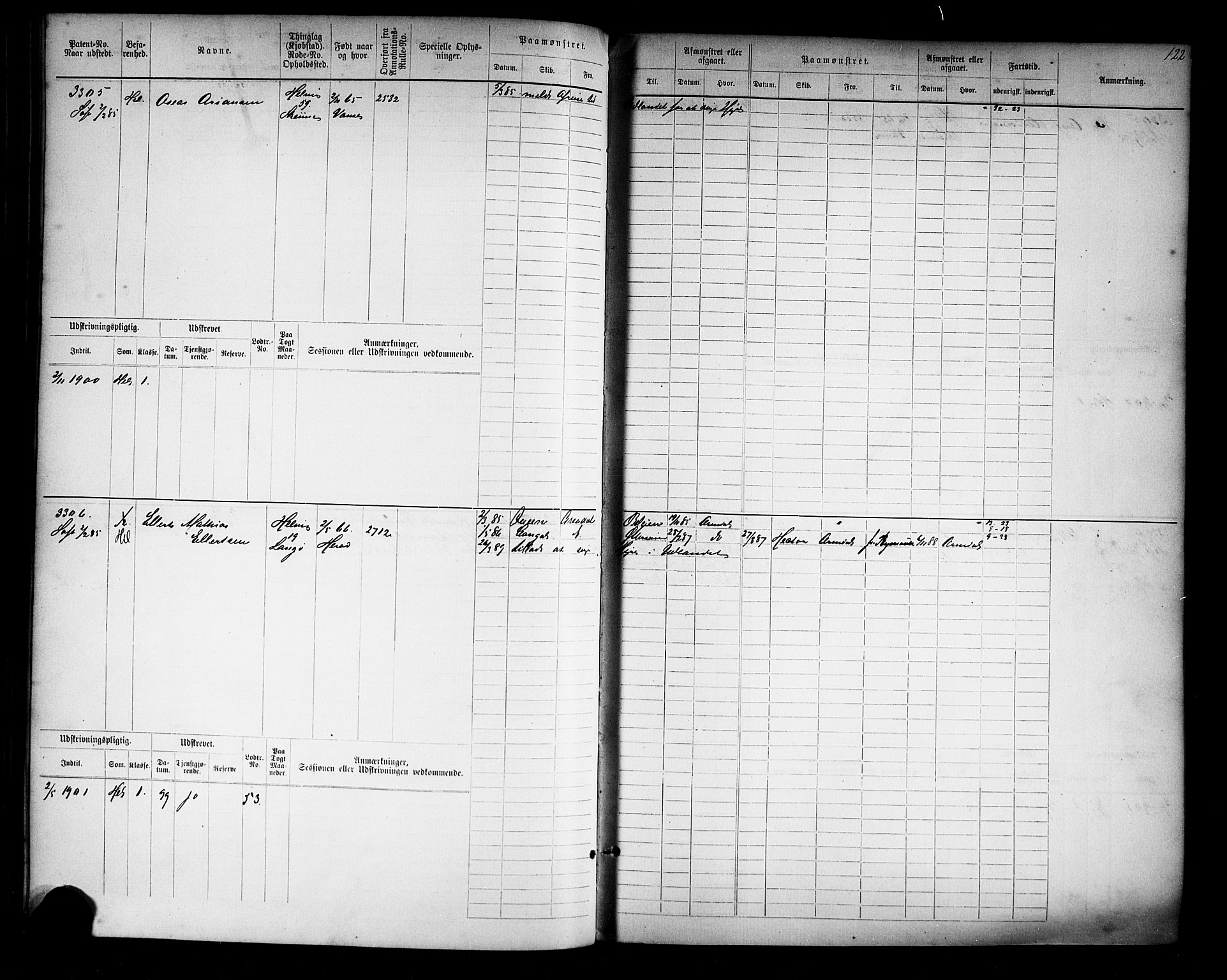 Farsund mønstringskrets, SAK/2031-0017/F/Fb/L0019: Hovedrulle nr 3067-3832, Z-11, 1882-1922, p. 125