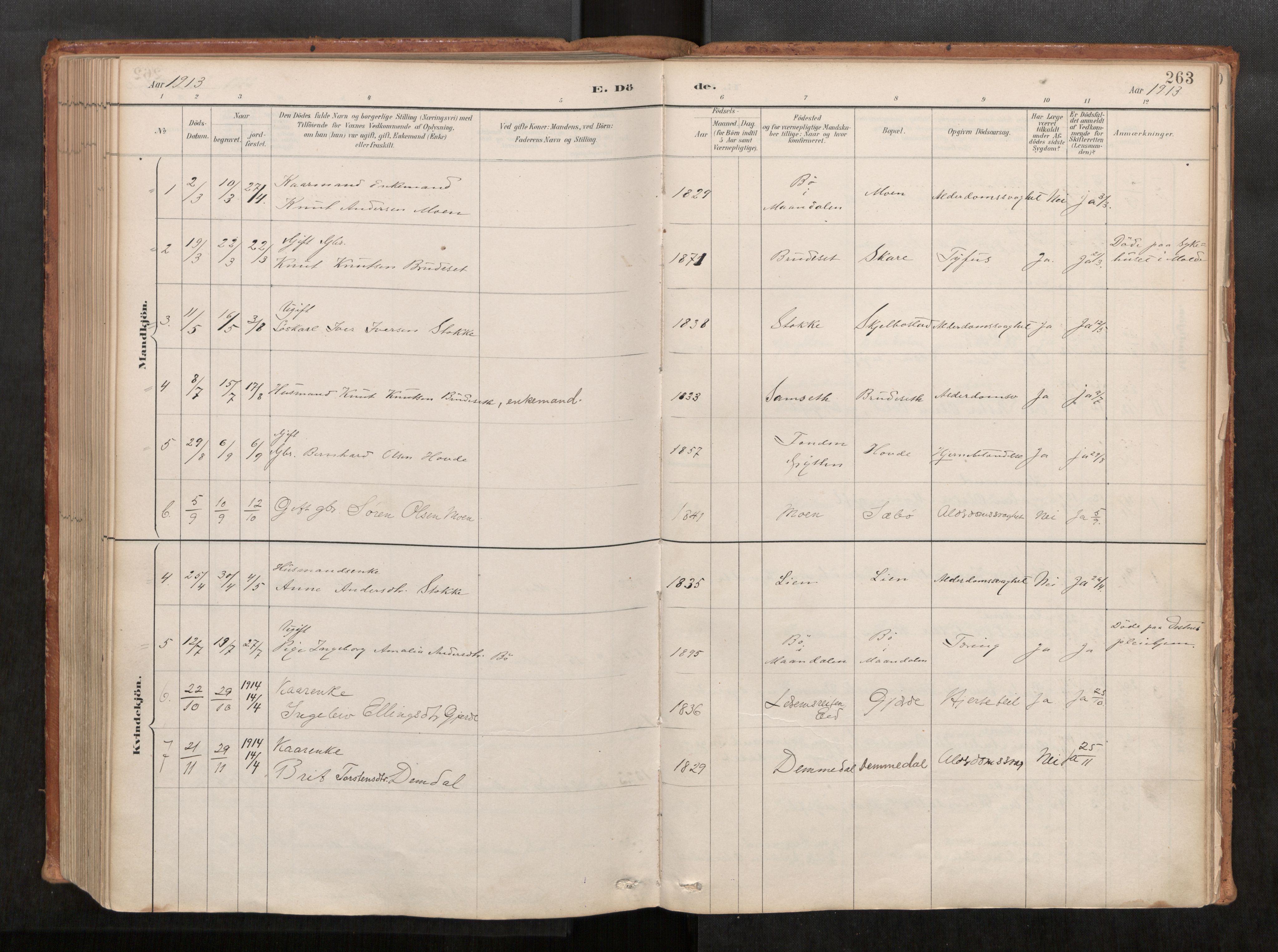 Ministerialprotokoller, klokkerbøker og fødselsregistre - Møre og Romsdal, AV/SAT-A-1454/543/L0568: Parish register (official) no. 543A03, 1885-1915, p. 263