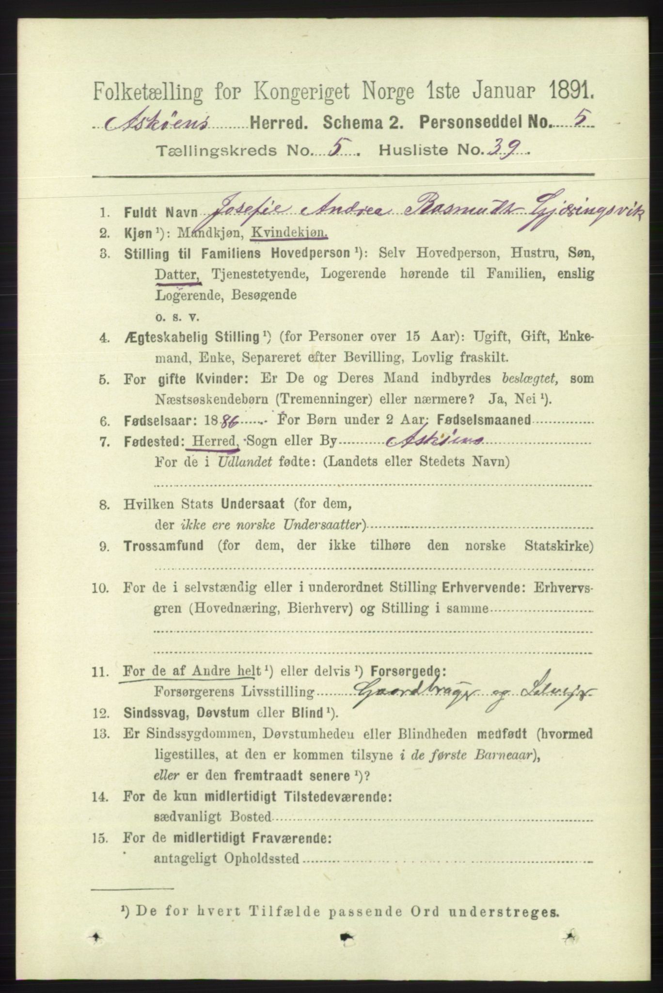 RA, 1891 census for 1247 Askøy, 1891, p. 3736