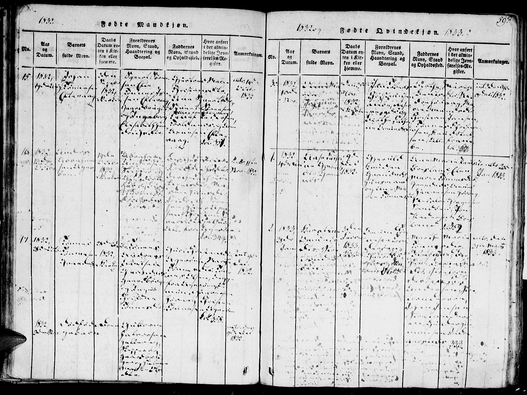 Høvåg sokneprestkontor, SAK/1111-0025/F/Fa/L0001: Parish register (official) no. A 1, 1816-1843, p. 59