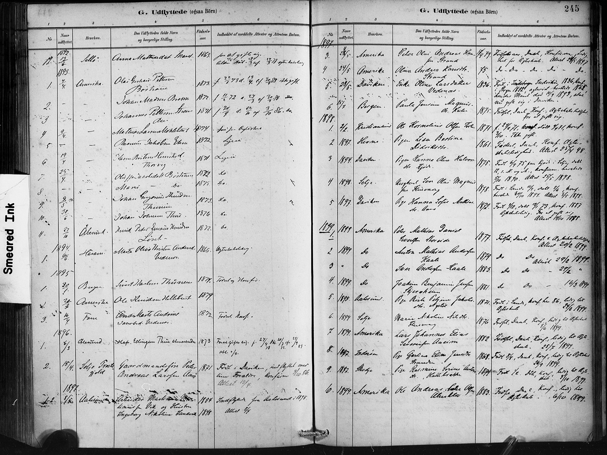 Ministerialprotokoller, klokkerbøker og fødselsregistre - Møre og Romsdal, AV/SAT-A-1454/501/L0008: Parish register (official) no. 501A08, 1885-1901, p. 245