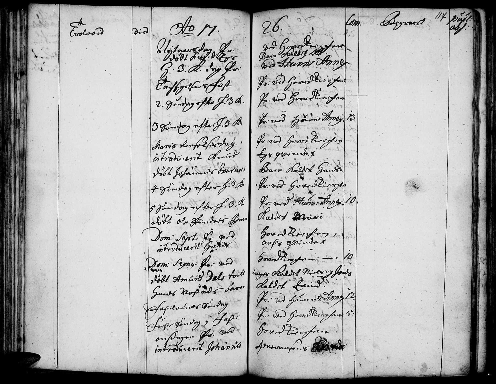 Vardal prestekontor, SAH/PREST-100/H/Ha/Haa/L0001: Parish register (official) no. 1, 1706-1748, p. 114
