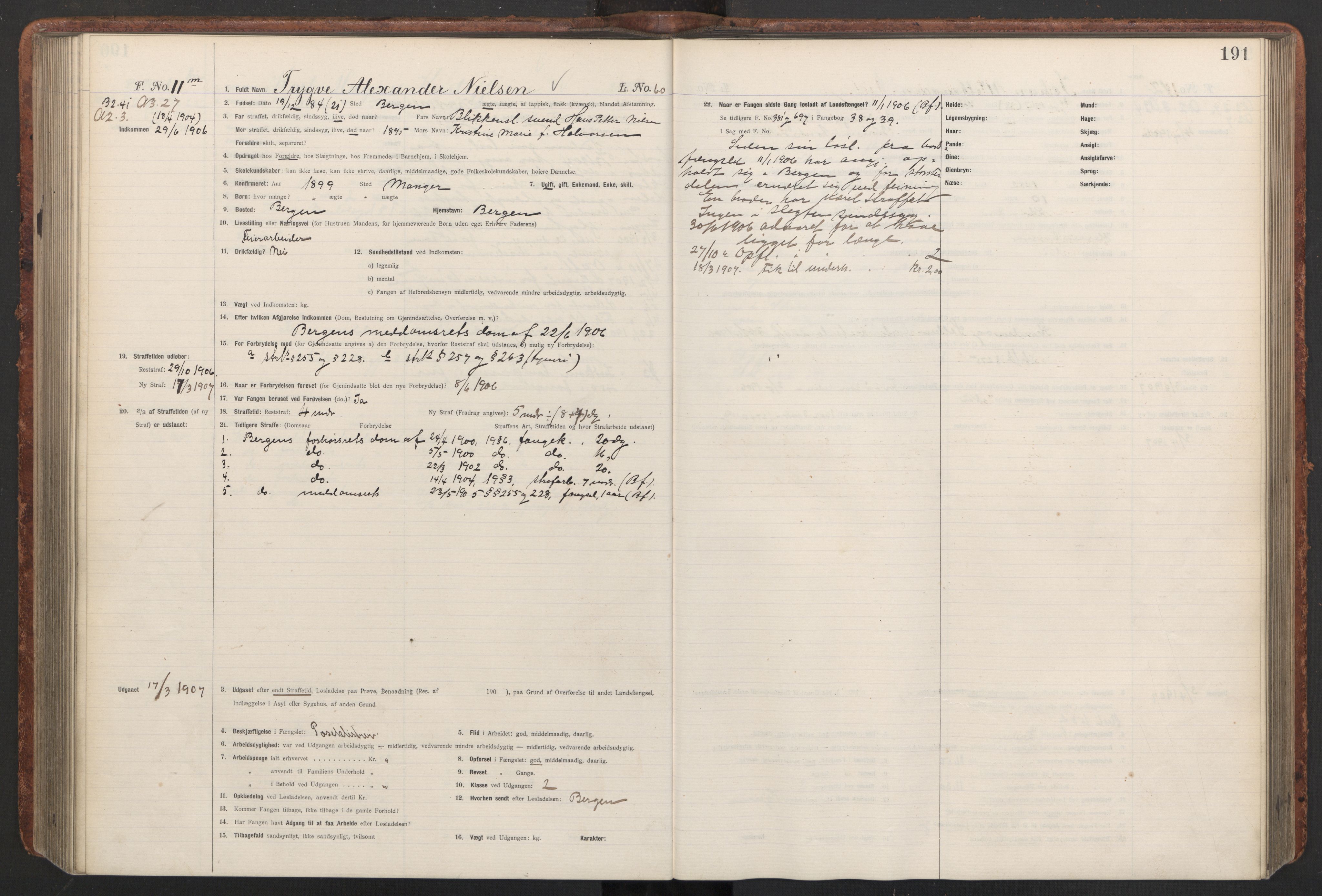 Botsfengslet, AV/RA-S-1539/D/Db/Dbb/L0040: 821l - 171m, 1905-1907, p. 191