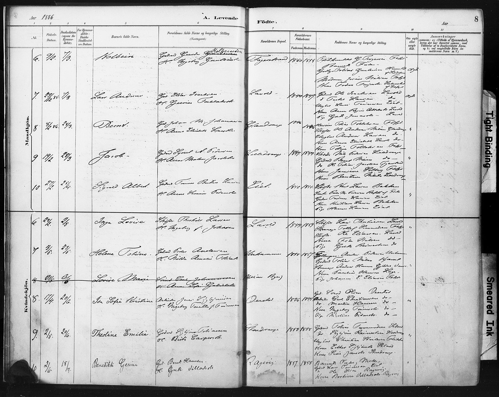Flekkefjord sokneprestkontor, AV/SAK-1111-0012/F/Fa/Fac/L0008: Parish register (official) no. A 8, 1885-1898, p. 8