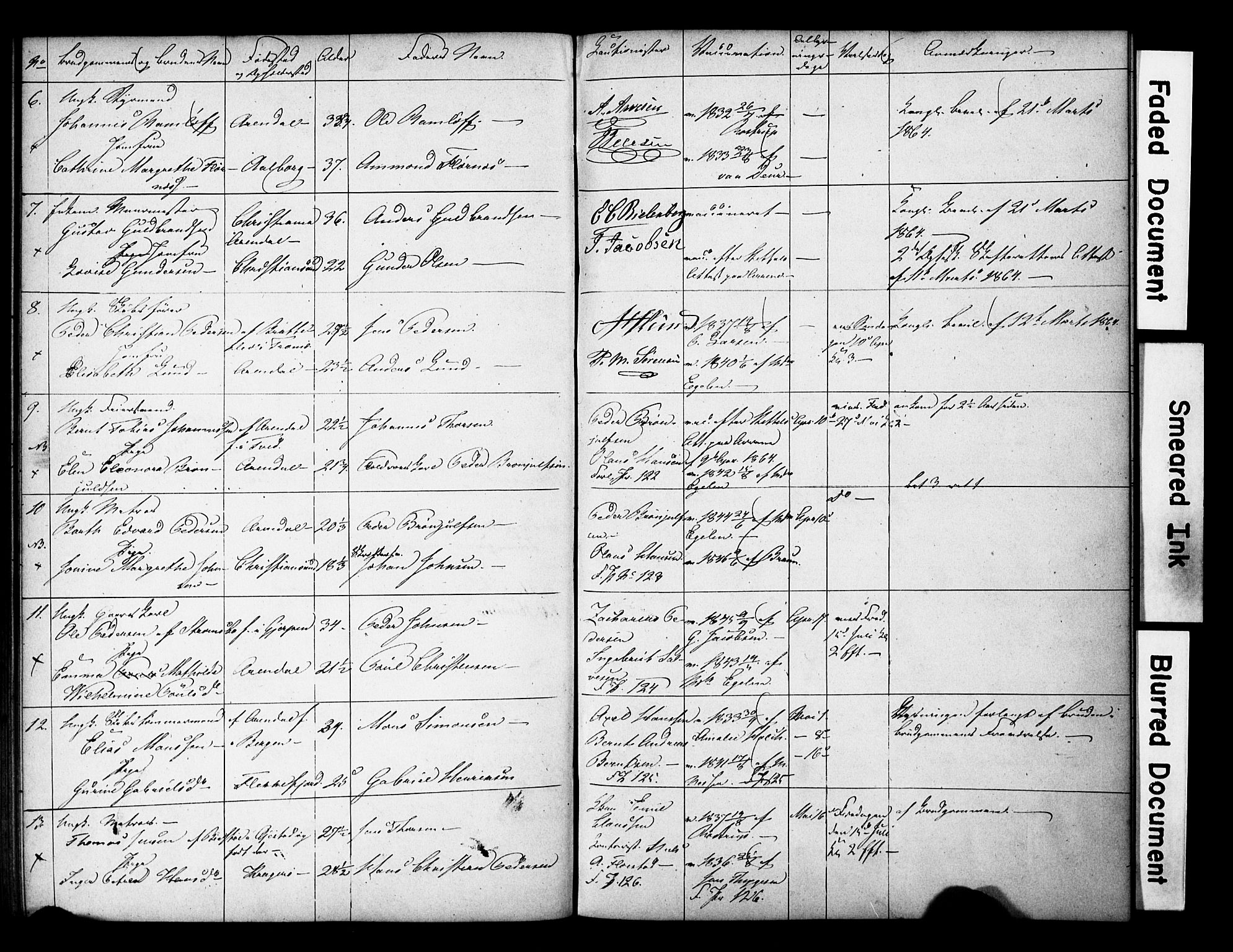 Arendal sokneprestkontor, Trefoldighet, AV/SAK-1111-0040/F/Fe/L0002: Banns register no. A VI 2, 1847-1871