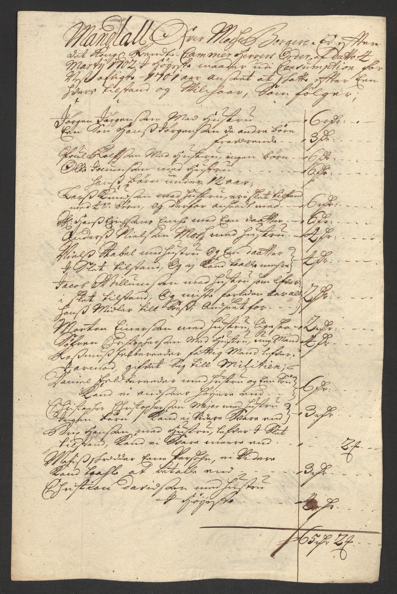 Rentekammeret inntil 1814, Reviderte regnskaper, Fogderegnskap, AV/RA-EA-4092/R04/L0131: Fogderegnskap Moss, Onsøy, Tune, Veme og Åbygge, 1702, p. 107