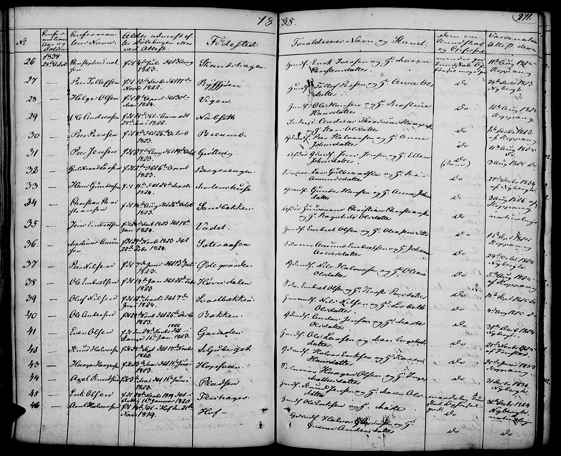 Elverum prestekontor, AV/SAH-PREST-044/H/Ha/Haa/L0008: Parish register (official) no. 8, 1830-1842, p. 271