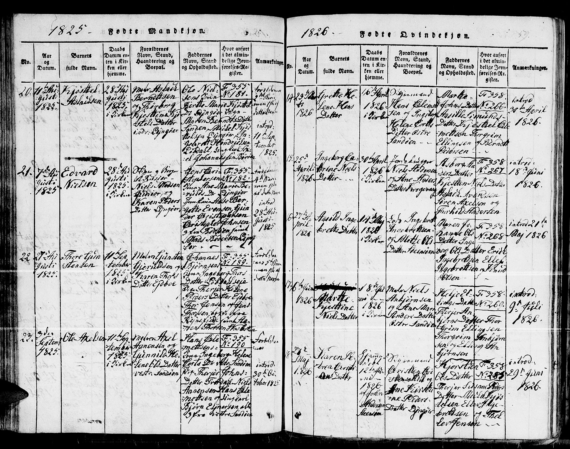 Dypvåg sokneprestkontor, SAK/1111-0007/F/Fb/Fba/L0009: Parish register (copy) no. B 9, 1816-1842, p. 59
