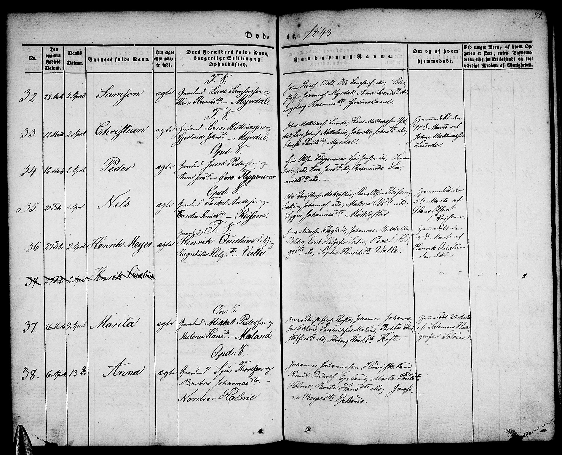 Tysnes sokneprestembete, AV/SAB-A-78601/H/Haa: Parish register (official) no. A 9, 1837-1848, p. 82