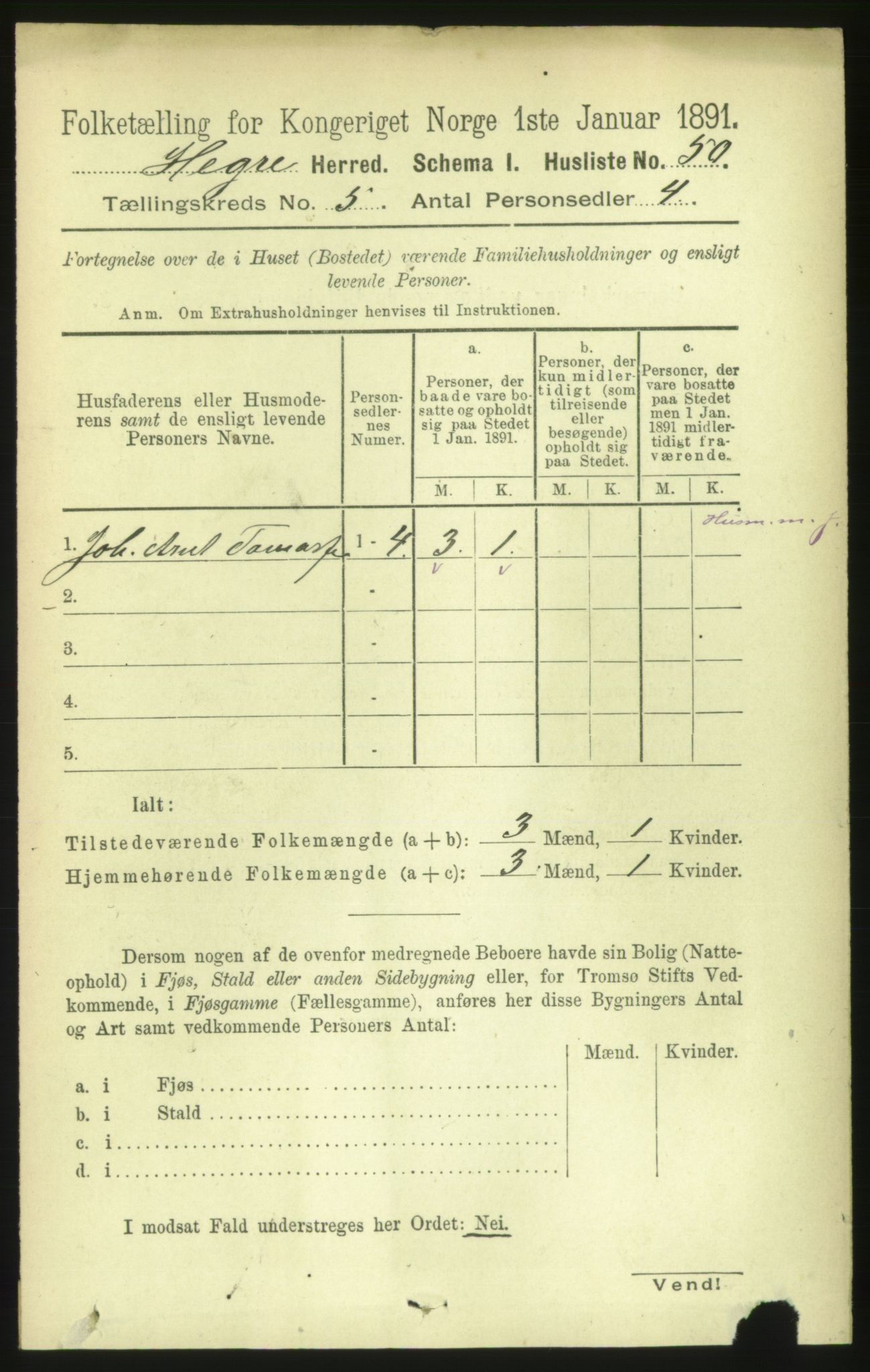 RA, 1891 census for 1712 Hegra, 1891, p. 2007