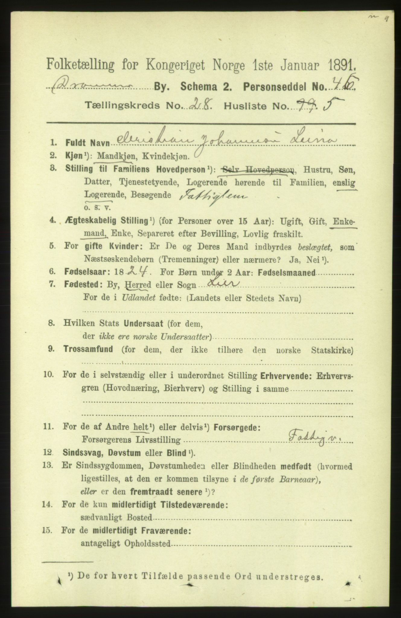 RA, 1891 census for 0602 Drammen, 1891, p. 16822