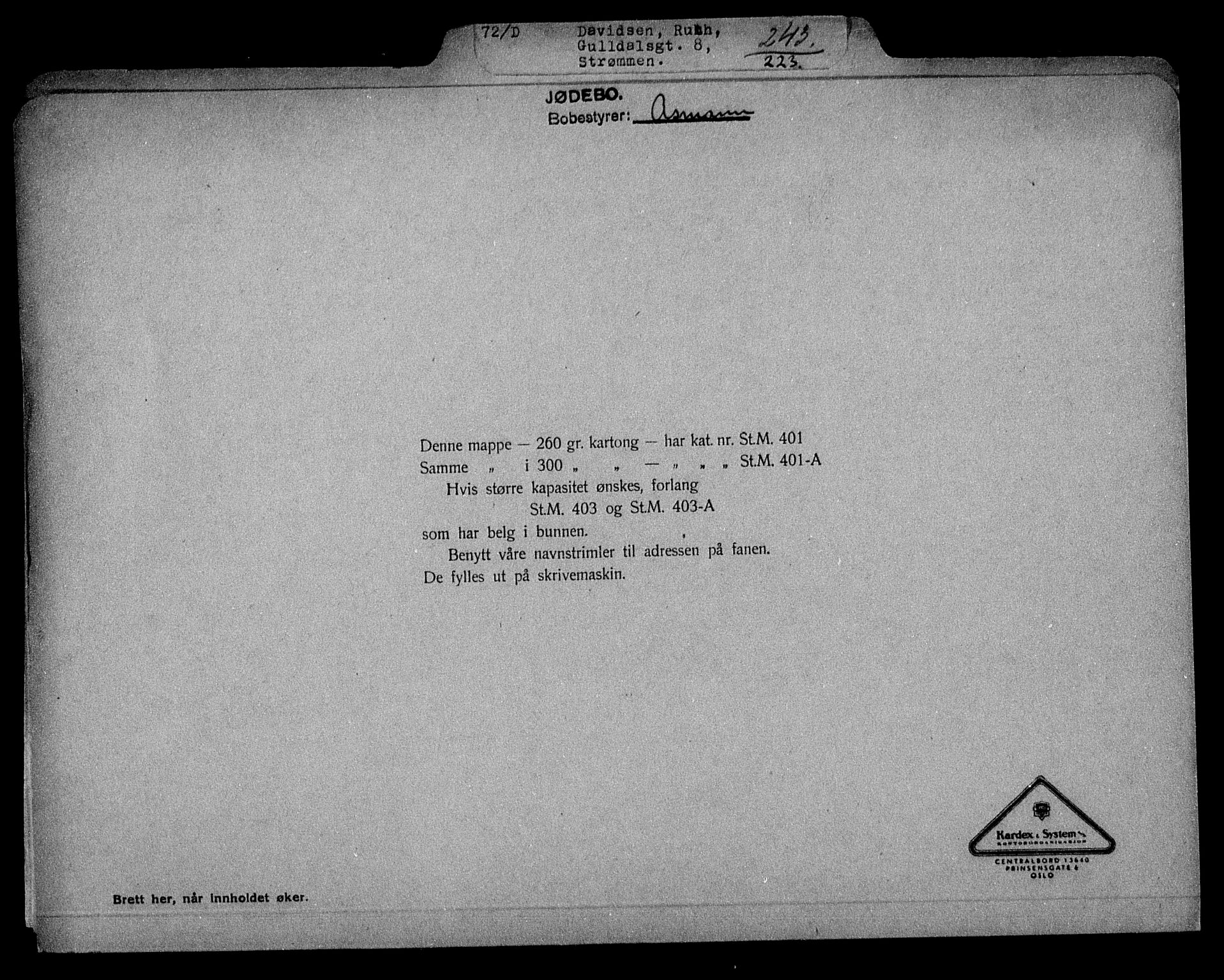 Justisdepartementet, Tilbakeføringskontoret for inndratte formuer, AV/RA-S-1564/H/Hc/Hcc/L0930: --, 1945-1947, p. 2
